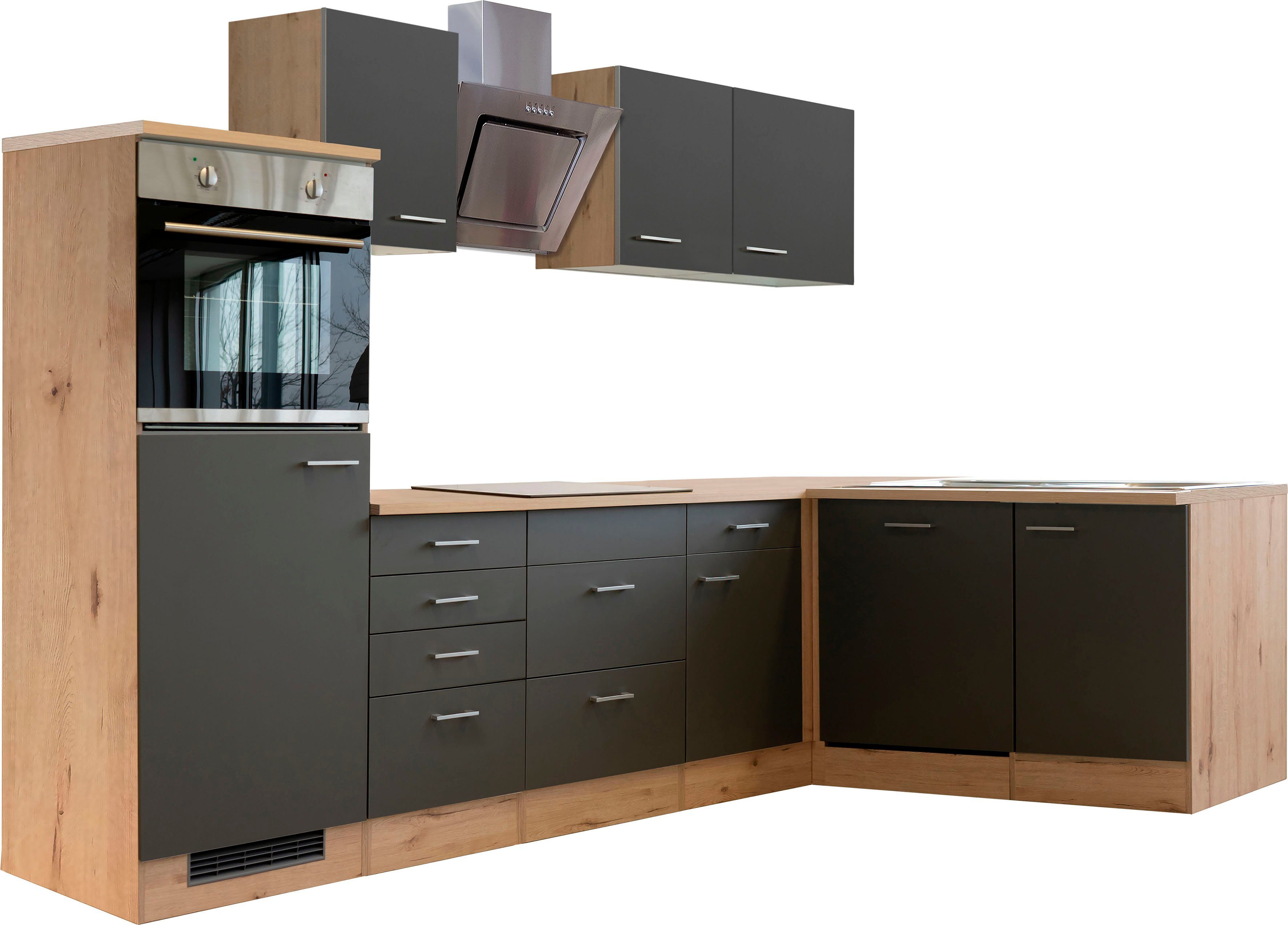 Flex-Well Küchenzeile Morena, wahlweise mit E-Geräten, Gesamtbreite 280x170 cm