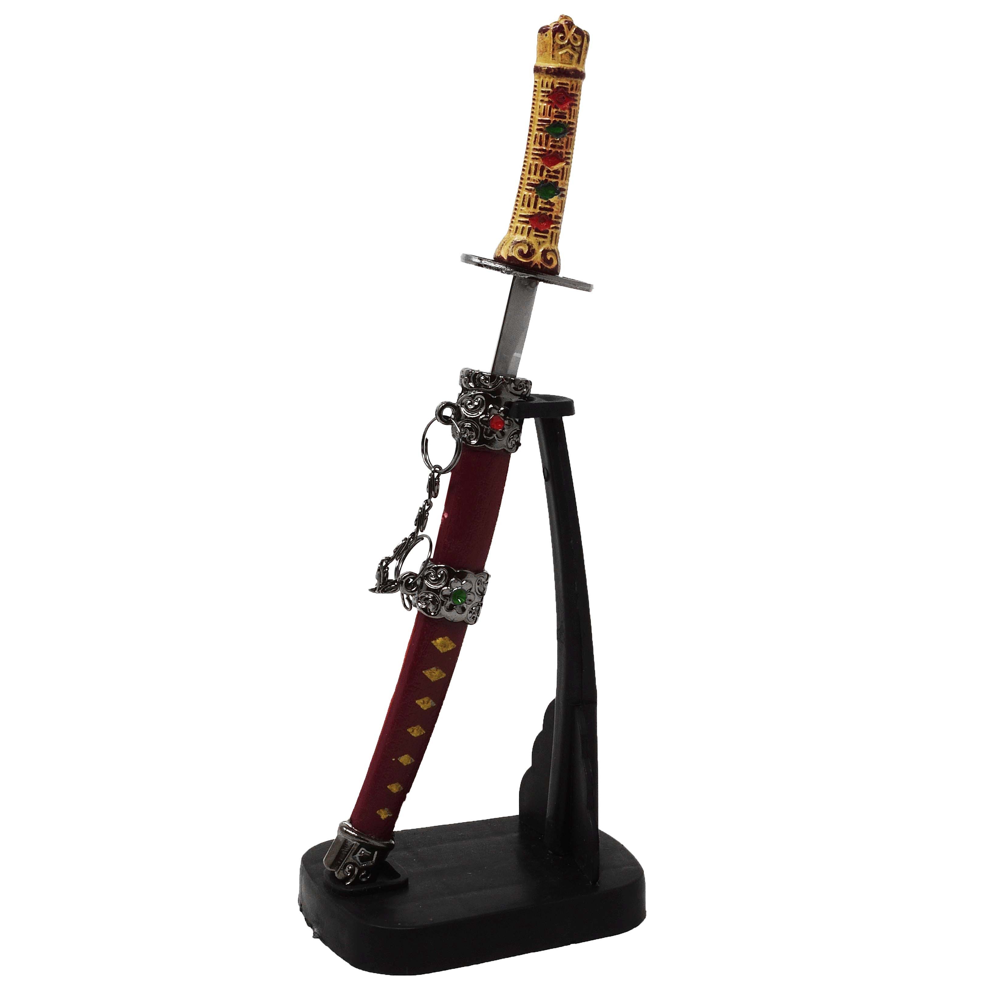 MystiCalls Brieföffner Brieföffner als Samurai Schwert mit Ständer - Schreibtisch Dekoration, Brieföffner als Samurai Schwert mit Ständer