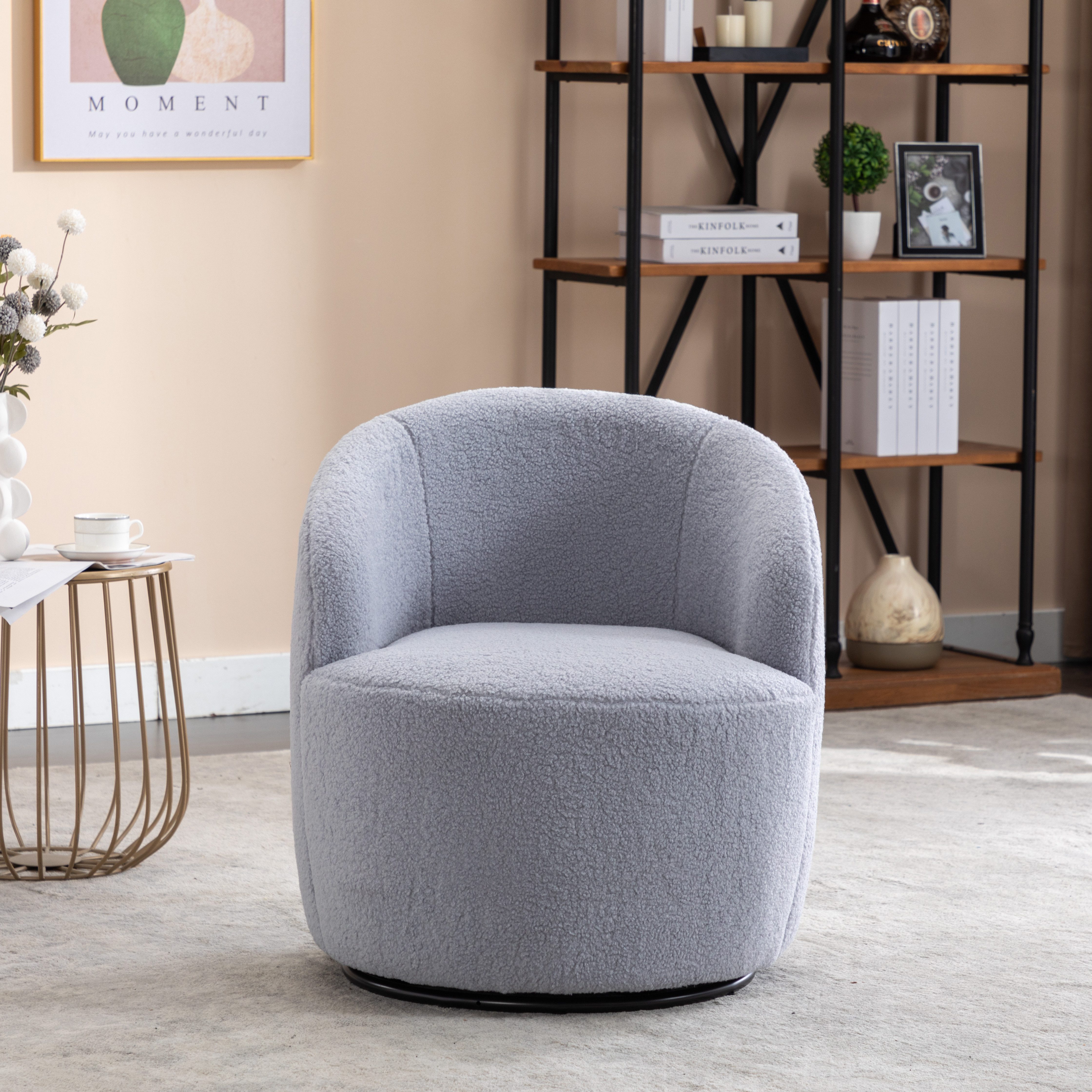 Celya Drehsessel Drehsessel Akzentsessel aus Teddystoff, günstig online kaufen