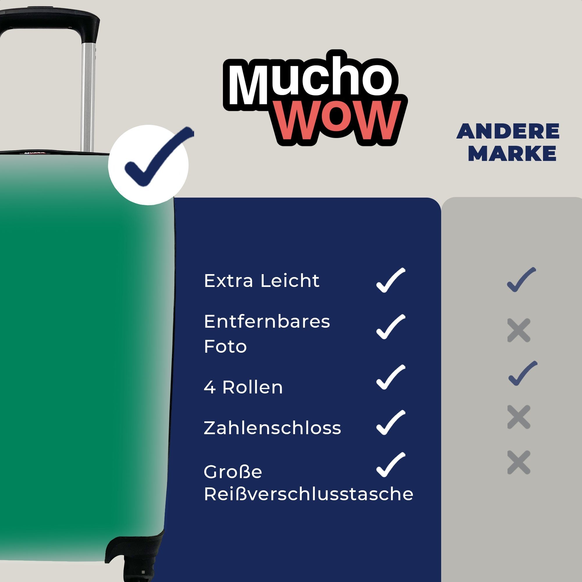 Rollen, rollen, Ferien, - Handgepäckkoffer für Farben, - mit Reisetasche MuchoWow Wald Reisekoffer 4 Handgepäck Grün Trolley,