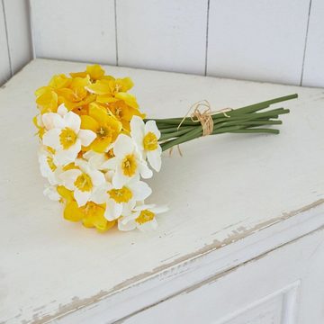 Kunstblume Deko-Blume 12er Set Misapina gelb/weiß/grün, Mirabeau, Höhe 40.5 cm