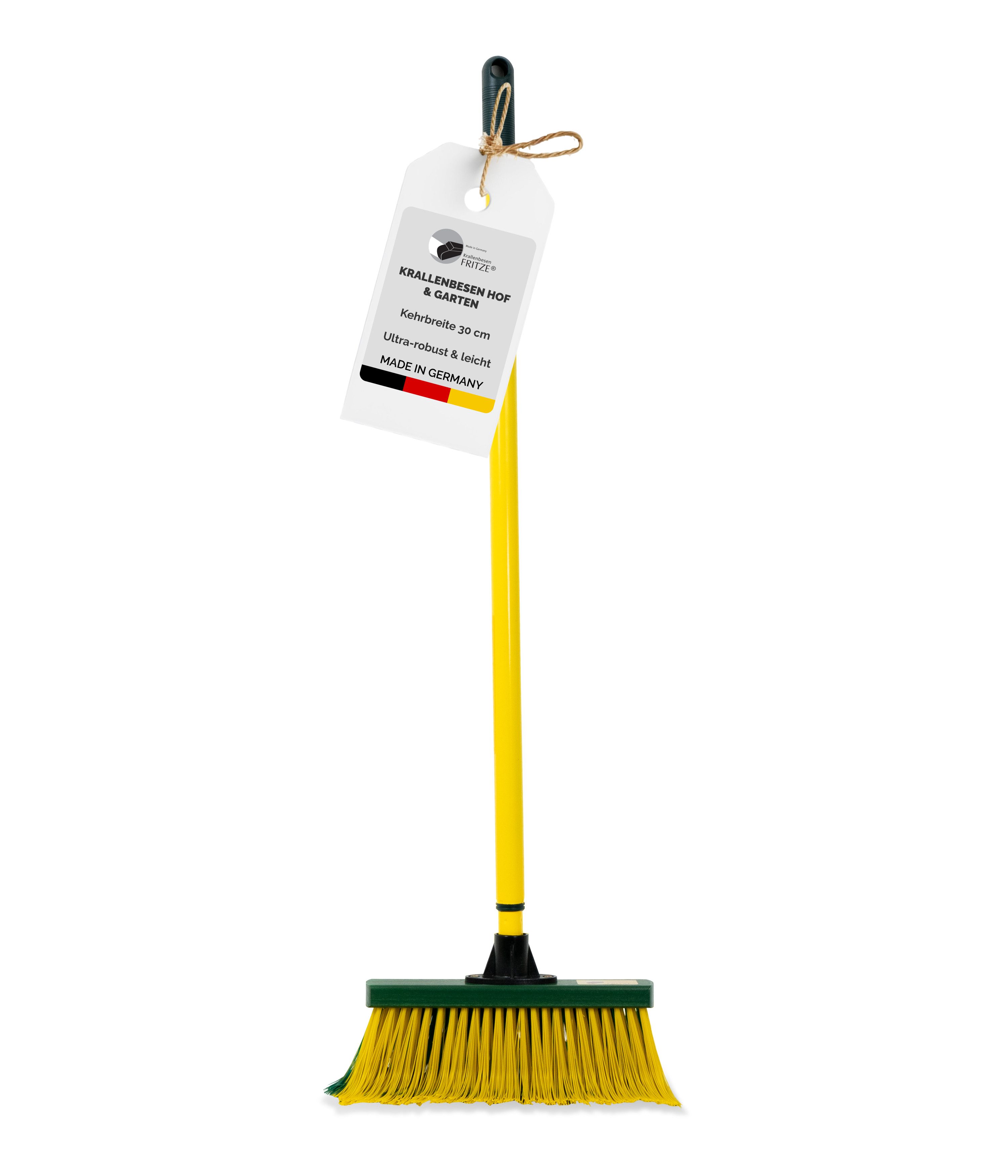 Fritze® Straßenbesen Krallenbesen Hof & Garten 30 cm, Alle Außenbereiche, (Besen inkl. Stiel), Innovativer Kehrbesen, edles Design, höchste Effektivität