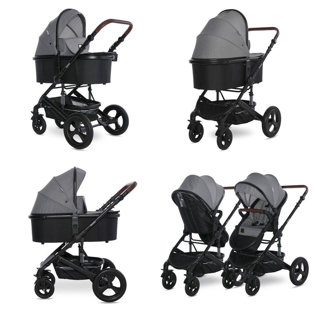 Kombi-Kinderwagen grau in Boston Sportsitz Mückennetz Lorelli Kombikinderwagen 1, kg 22 bis Babywanne 2