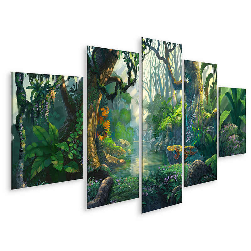 islandburner Leinwandbild Fantasy Wald Hintergrund Malerei Bilder