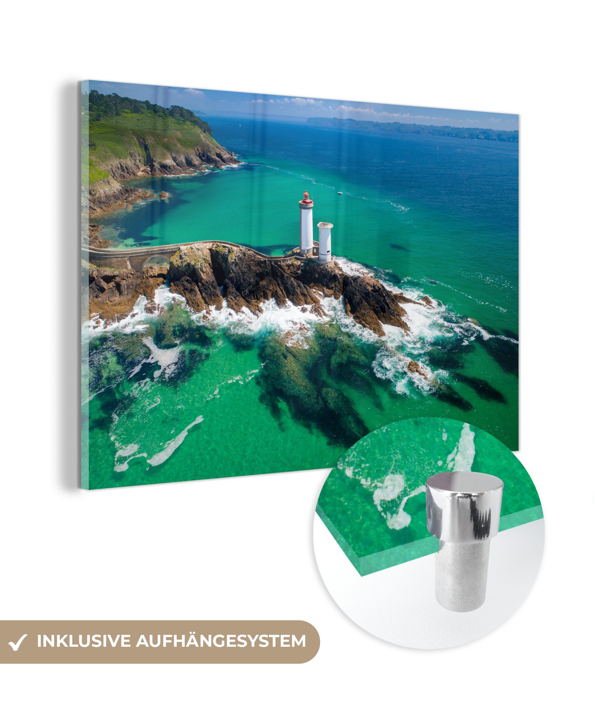 MuchoWow Acrylglasbild Drohnenbild der Bretagne, (1 St), Acrylglasbilder Wohnzimmer & Schlafzimmer