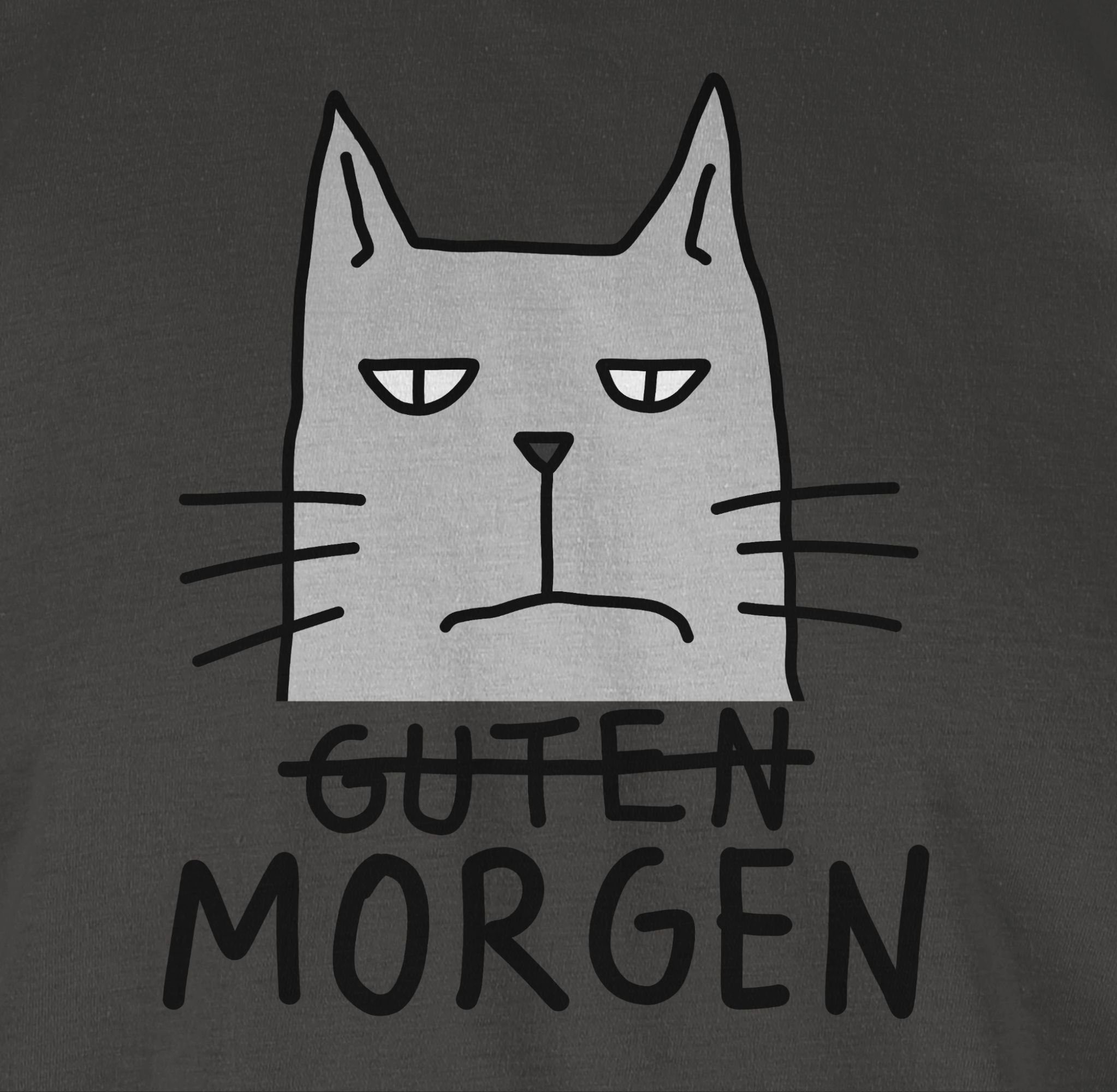 Katze Guten Katzenbesitzer Geschenk Dunkelgrau T-Shirt Morgen Shirtracer 02