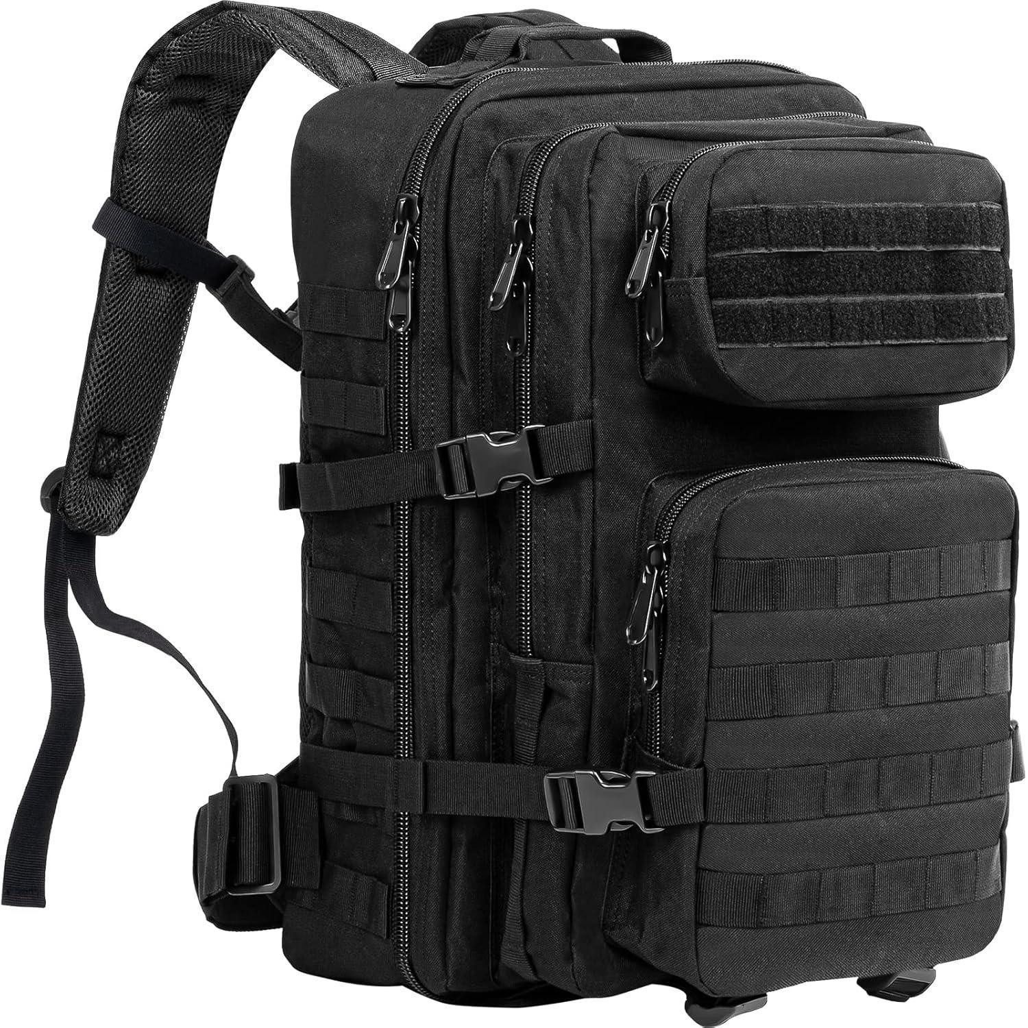 LuxusKollektion Trekkingrucksack Taktischer Rucksack 40L Militär Assault Pack Schwarz