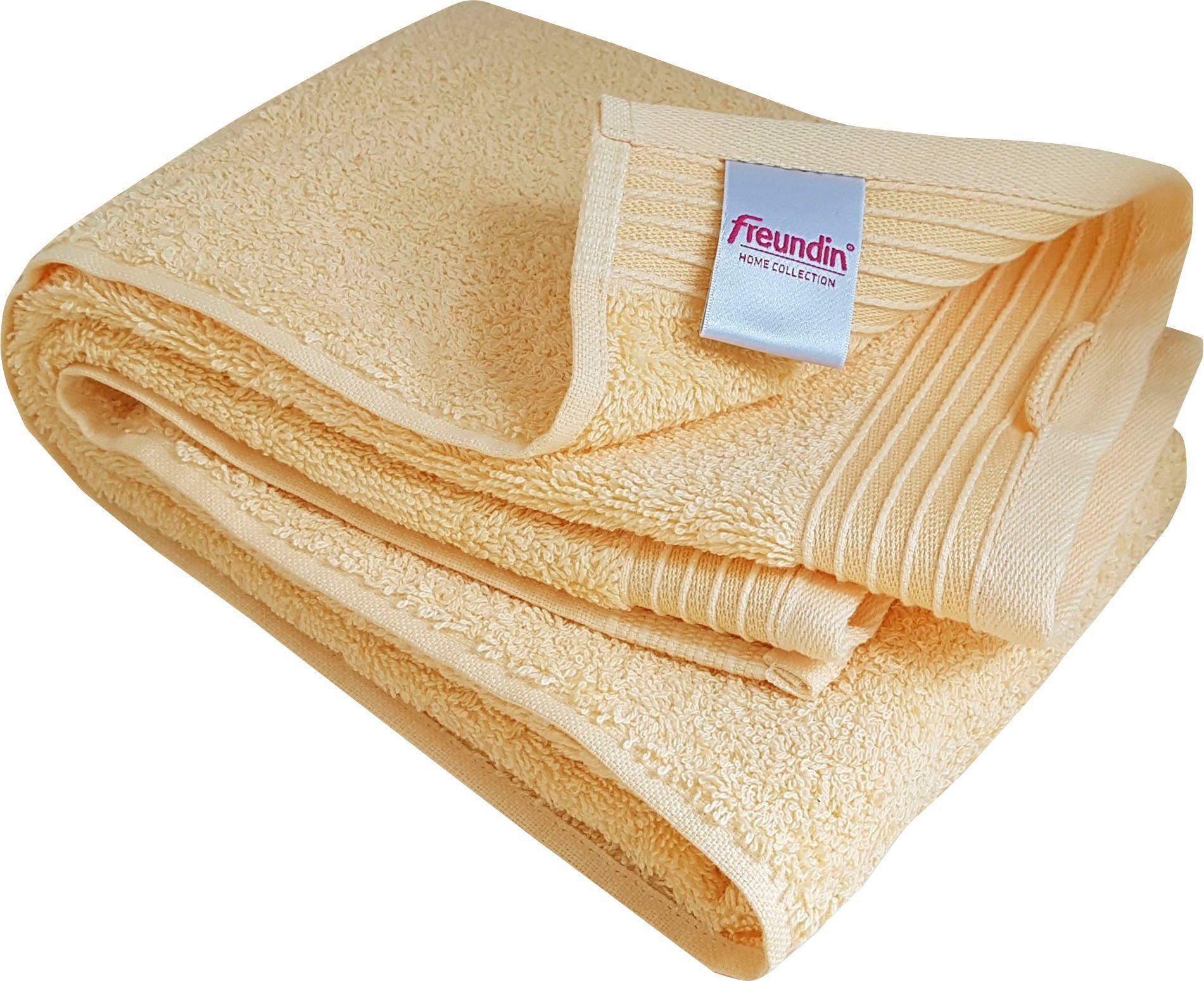 freundin Home Collection Walkfrottier Badetuch Kordel geflochtener mit Home Badetuch, Freundin limone (1-St), Aufhängen zum