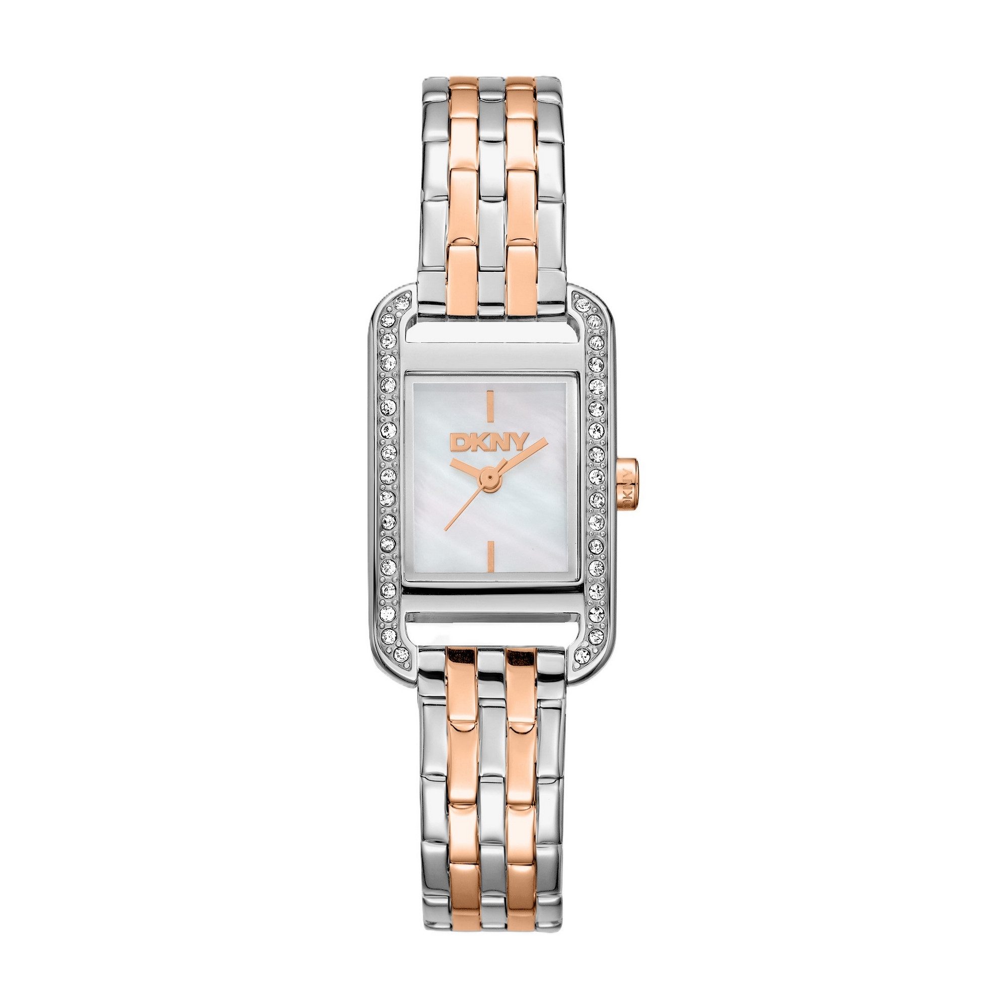 DKNY Quarzuhr Signature square Watch DK1L117M0075, Armbanduhr, Damenuhr, Edelstahlarmband, analog