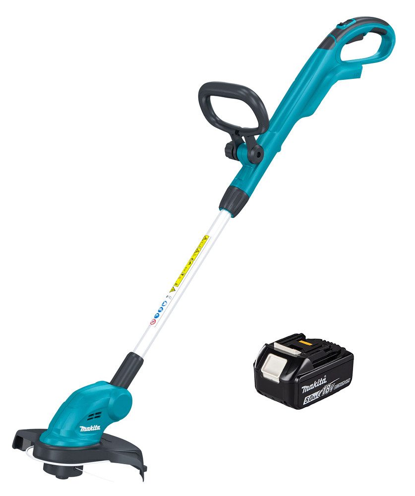 Makita Akku-Rasentrimmer DUR181, 26 cm Arbeitsbreite Faden, mit Akku 5 Ah