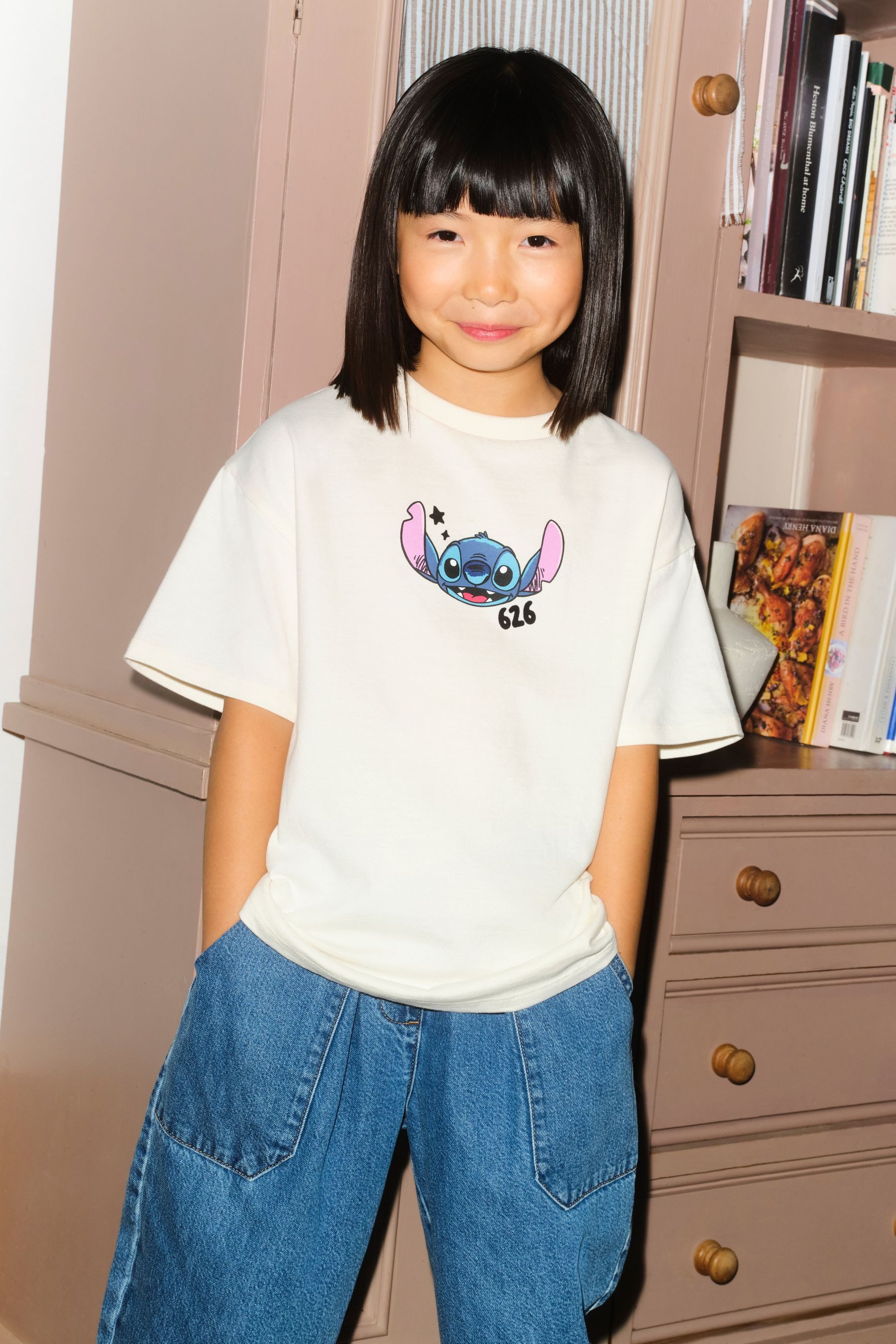 T-Shirt Oversized Fit T-Shirt mit Grafik, Lilo & Stitch