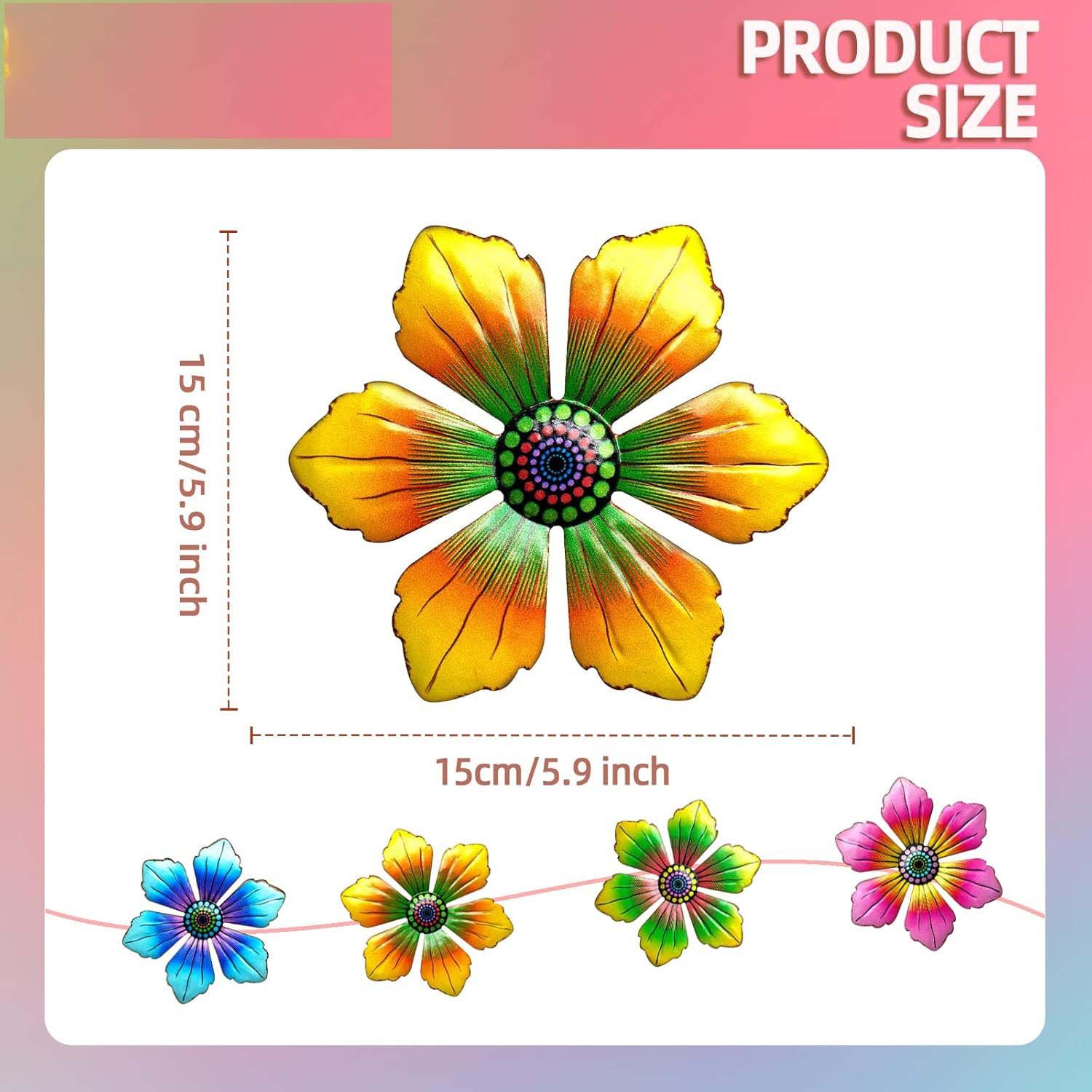 Coonoor Wanddekoobjekt 4 Stücke Metall Blumen günstig online kaufen