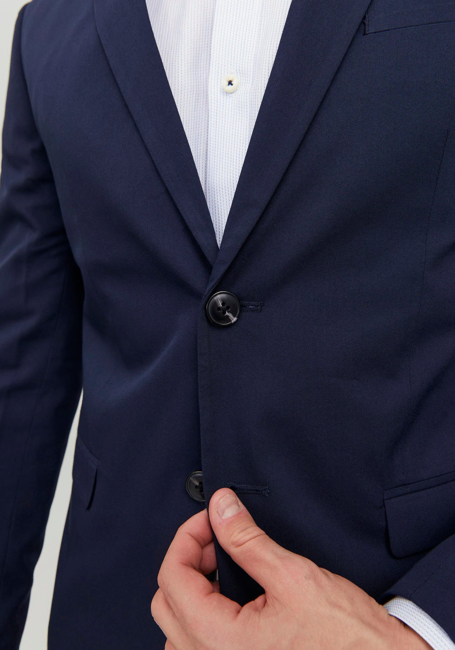 Jack & Jones Sakko JPRFRANCO Blazer mit 2-Knopf-Form und extra schmalem Schnitt unifarben, modisch, slim fit, Kunstfaser