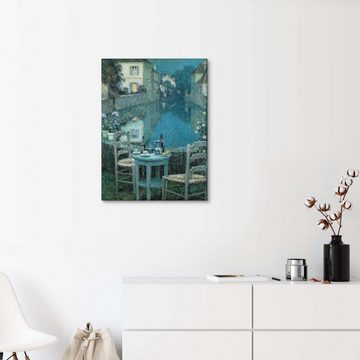 Posterlounge Leinwandbild Henri Le Sidaner, Kleiner Tisch in der Abenddämmerung, Wohnzimmer Malerei