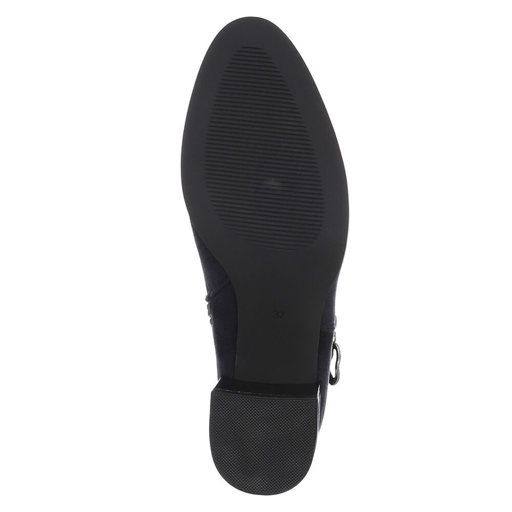 Ital-Design Elegante Stiefeletten mit Reißverschluss und Blockabsatz Stiefelette (90851823) Blockabsatz Stiefeletten in Dunkelblau – Bild 3 von 5