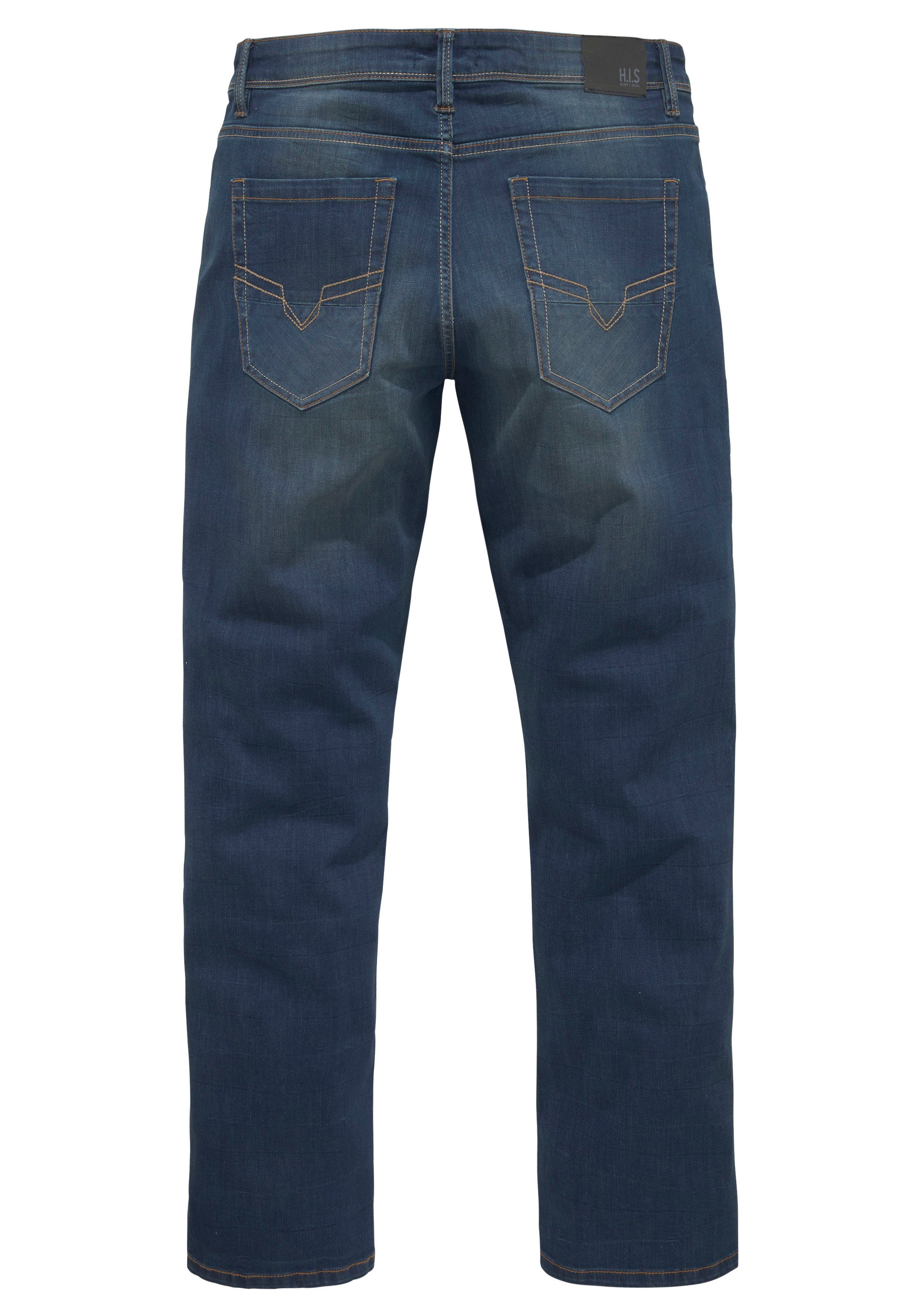 H.I.S wassersparende Wash Ökologische, Comfort-fit-Jeans ANTIN Produktion Ozon dark-blue-used durch