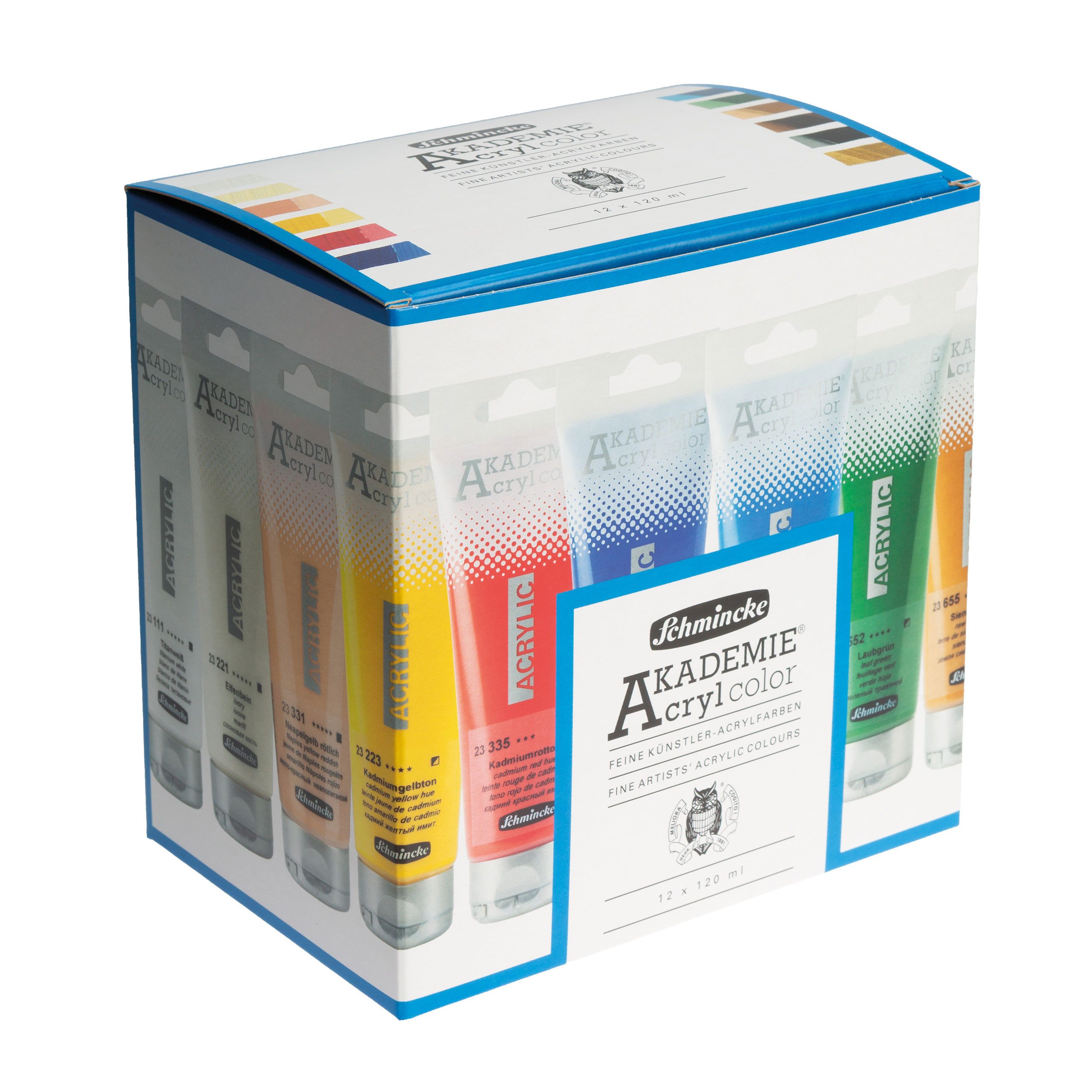 Schmincke Acrylfarbe AKADEMIE Acrylcolor Value Pack mit 12 x 120ml Tuben 76 780 097