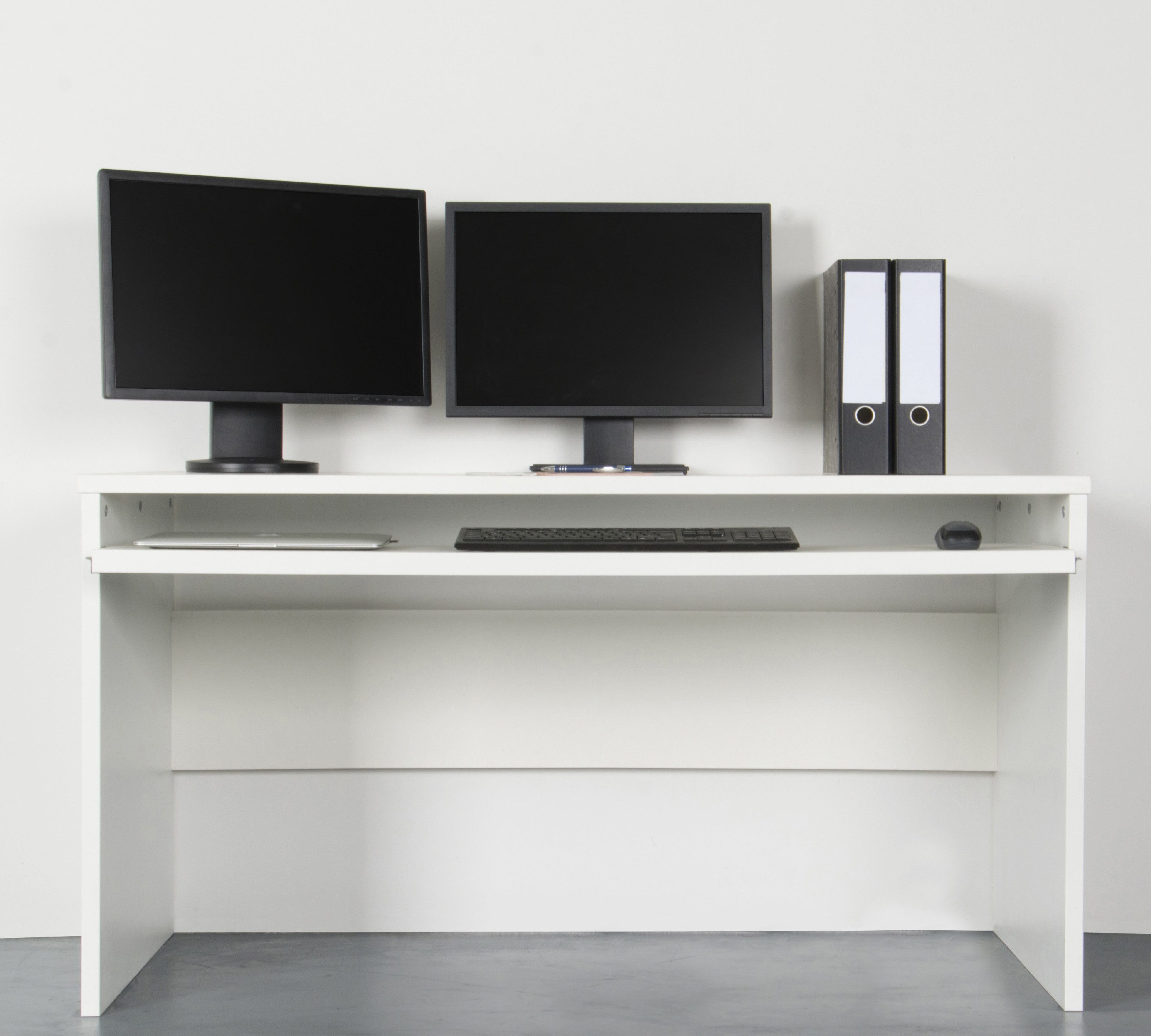 VOGL Möbelfabrik Schreibtisch Barrie mit 2-farbigem Tastaturauszug, in 2 Breiten, 2,5 cm Tischplattenstärke, Made in Germany