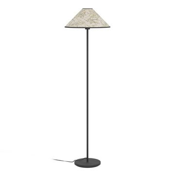 EGLO Stehlampe OXPARK, ohne Leuchtmittel, Standleuchte, Stehleuchte, Textil mit Bambus-Blättern, Wohnzimmer