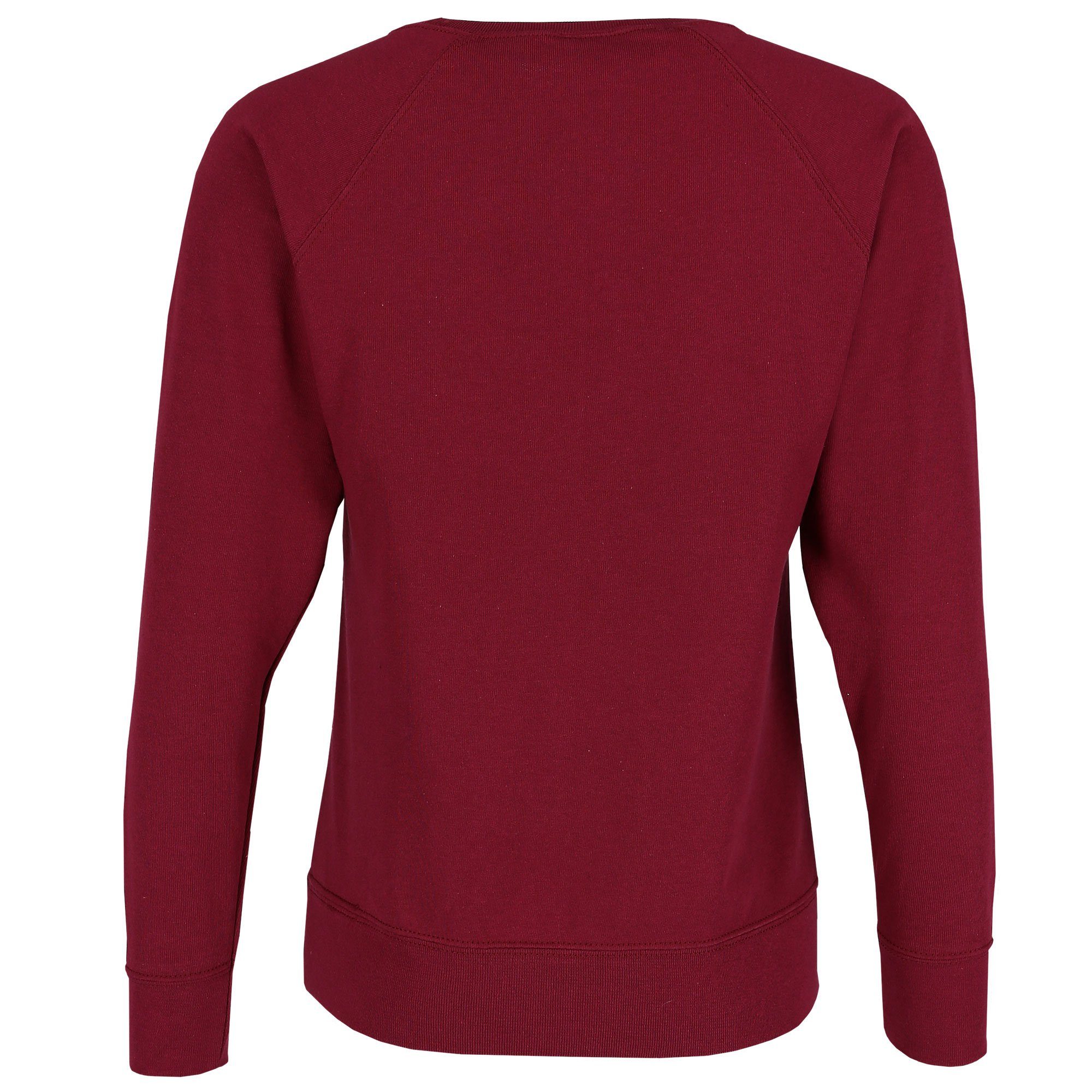 Fruit of the Loom Sweatshirt mit Damen Sweatshirt Vintage-Logo burgund leichtes