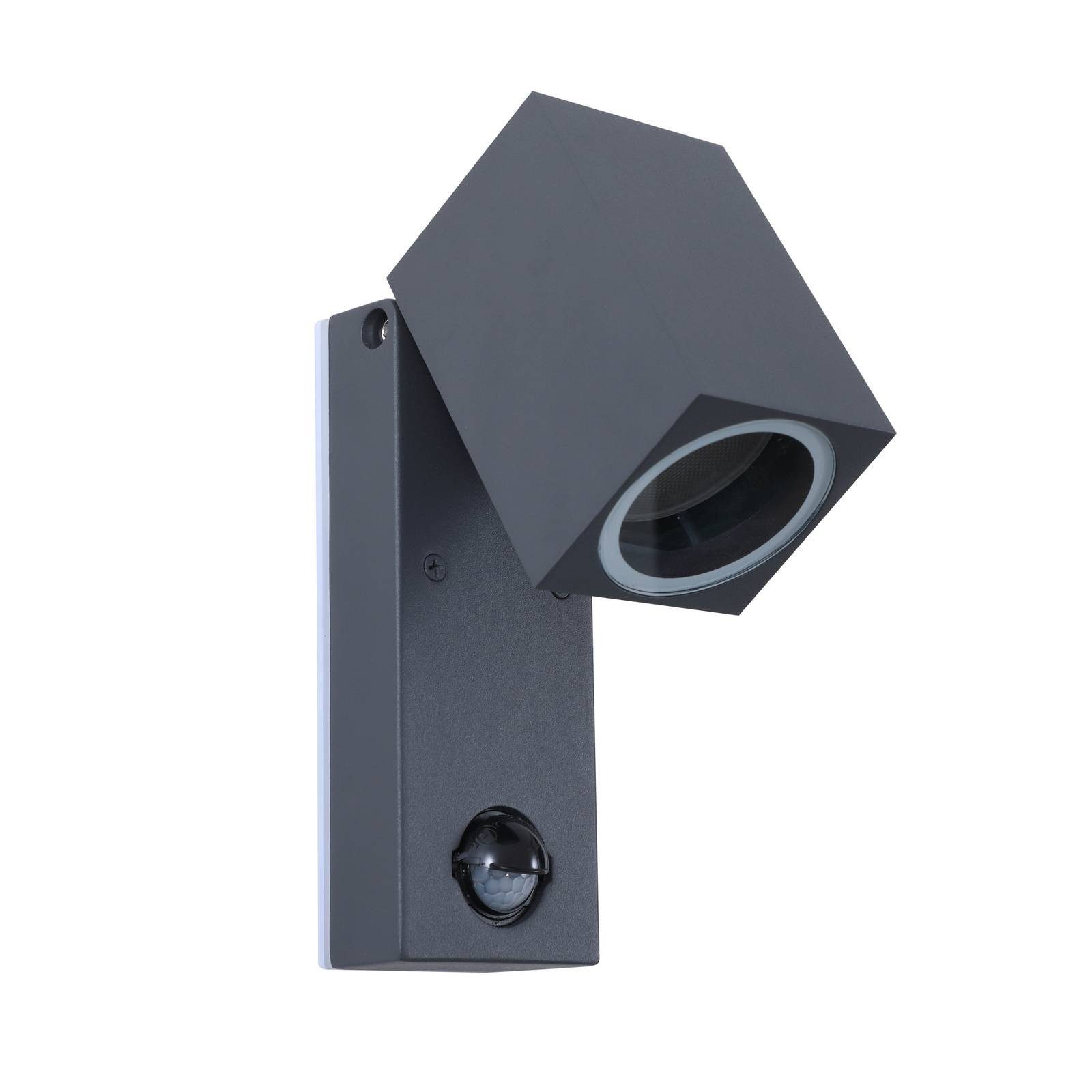 Lindby Außen-Wandleuchte Othil, Metall, Alu IP44mit Bewegungsmelder, 1 x 10 W LED