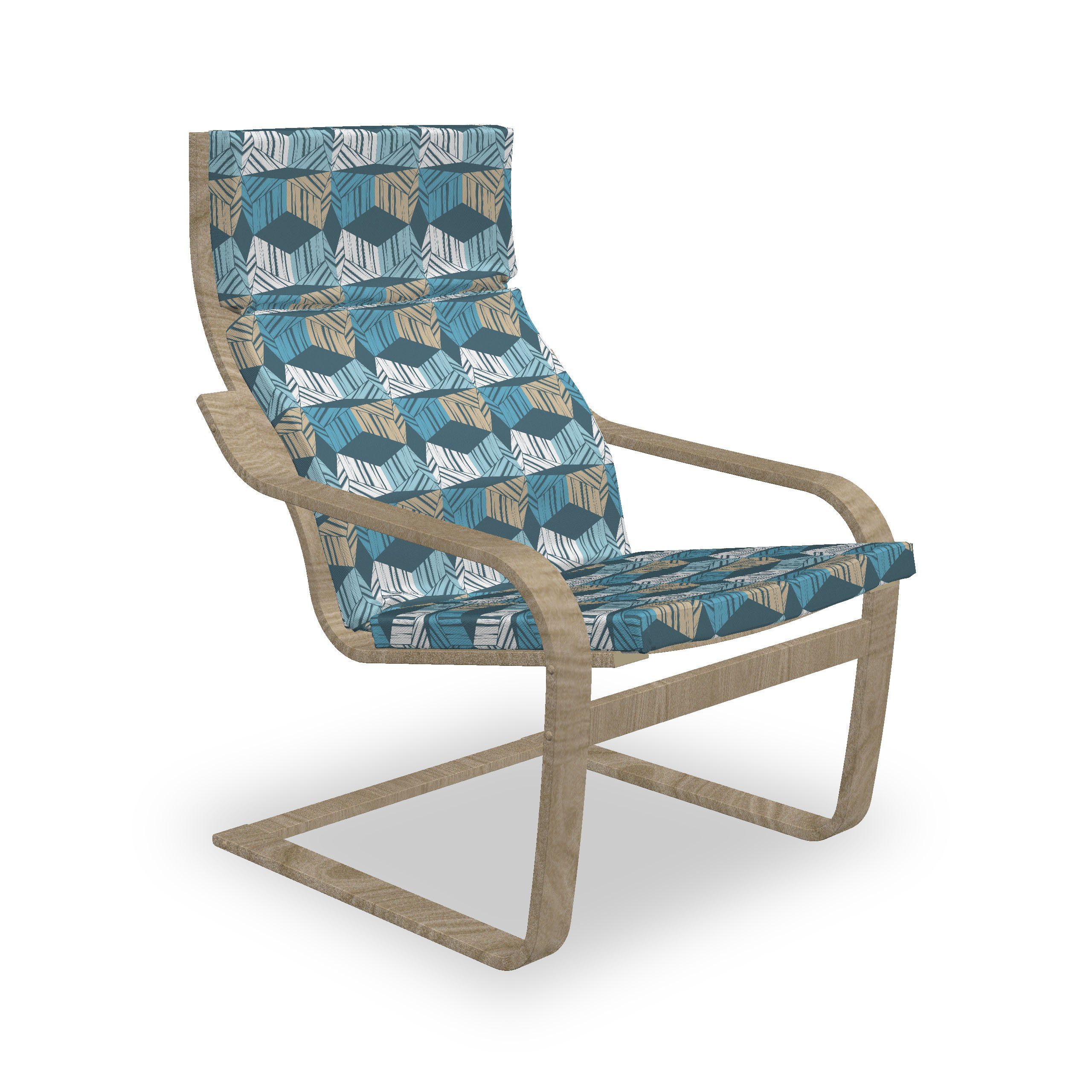 Abakuhaus Stuhlkissen Sitzkissen mit Stuhlkissen mit Hakenschlaufe und Reißverschluss, Abstrakt Kalter Farbige geometrische Kunst