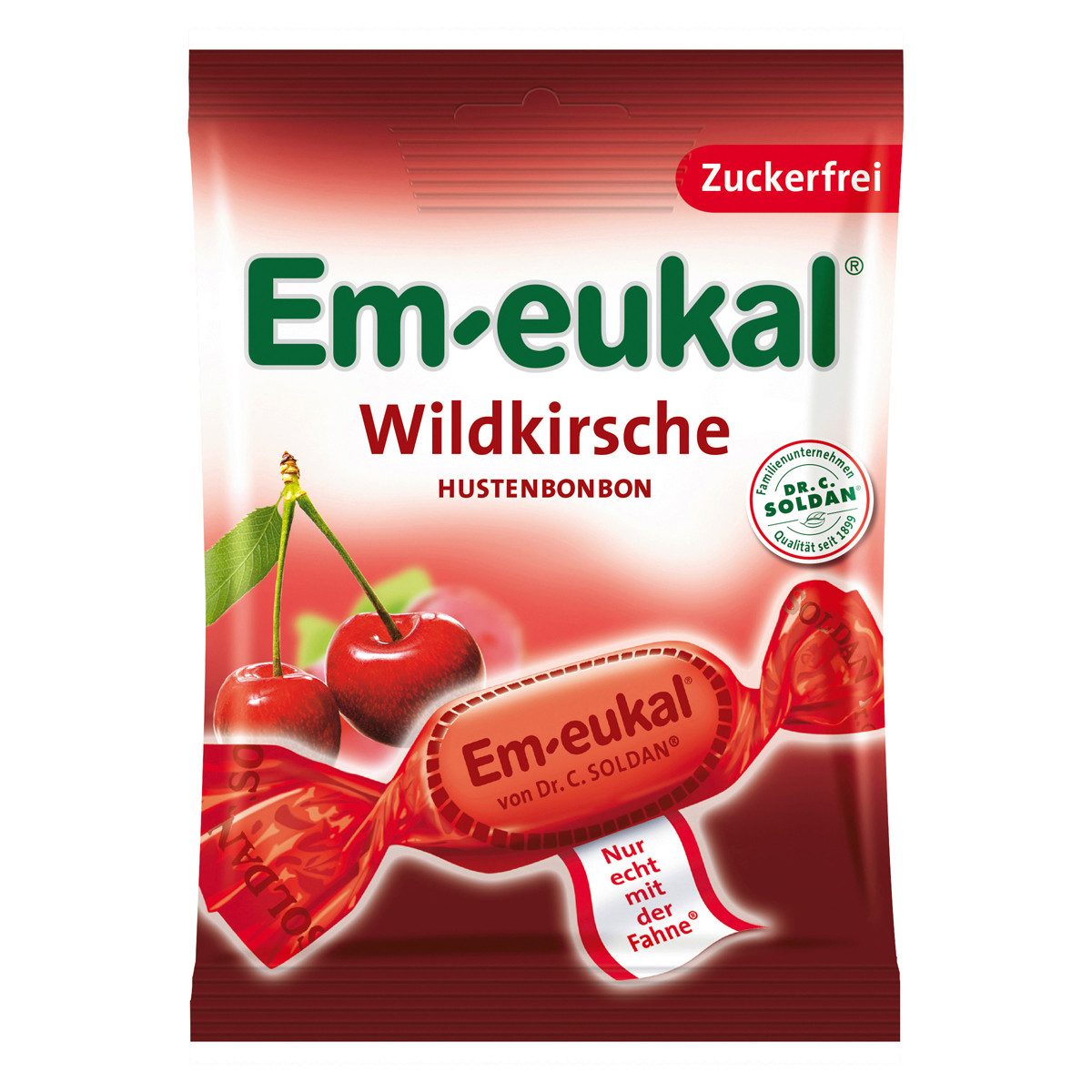 Em-eukal Süßigkeit, Em eukal Wildkirsche zuckerfreie Hustenbonbons laktosefrei 75g