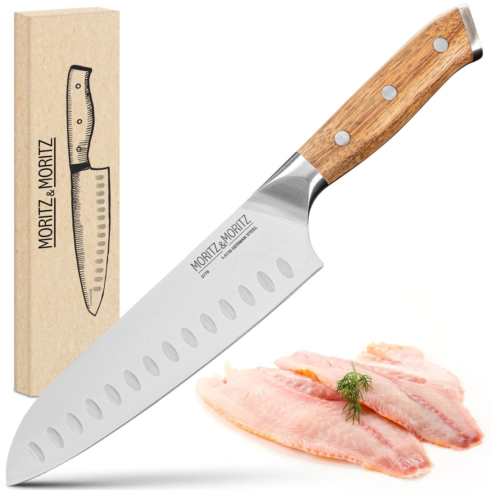 Moritz & Moritz Brotmesser Santoku Messer, ergonomischer Griff