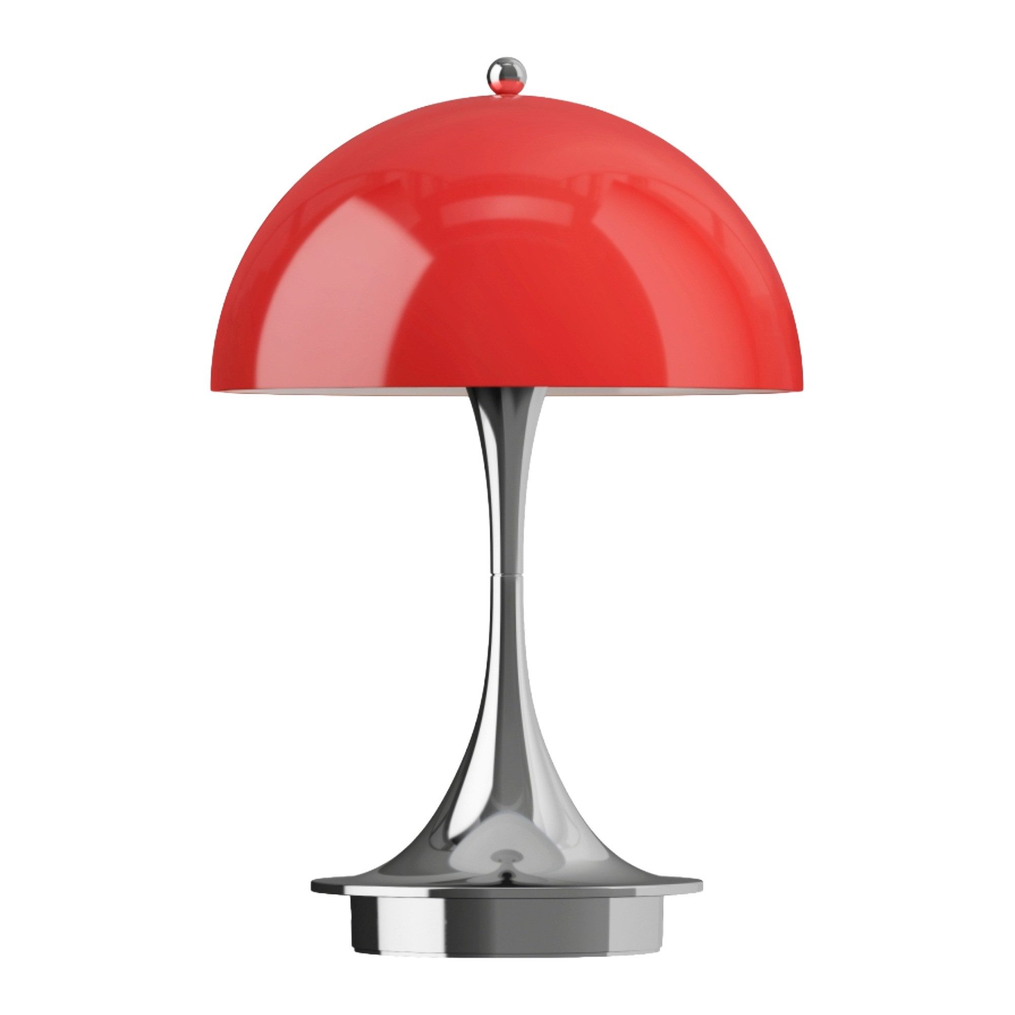 Louis Poulsen Tischleuchte Louis Poulsen Tischleuchte Panthella 160 Portable V3 Chrome Opal red