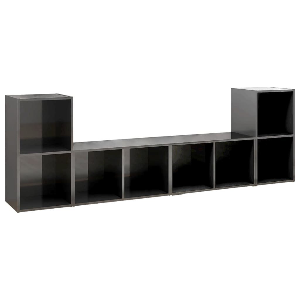 Tv-schrenke 4 Stk. Hochglanz-grau 72x35x36,5 Cm Spanplatte günstig online kaufen