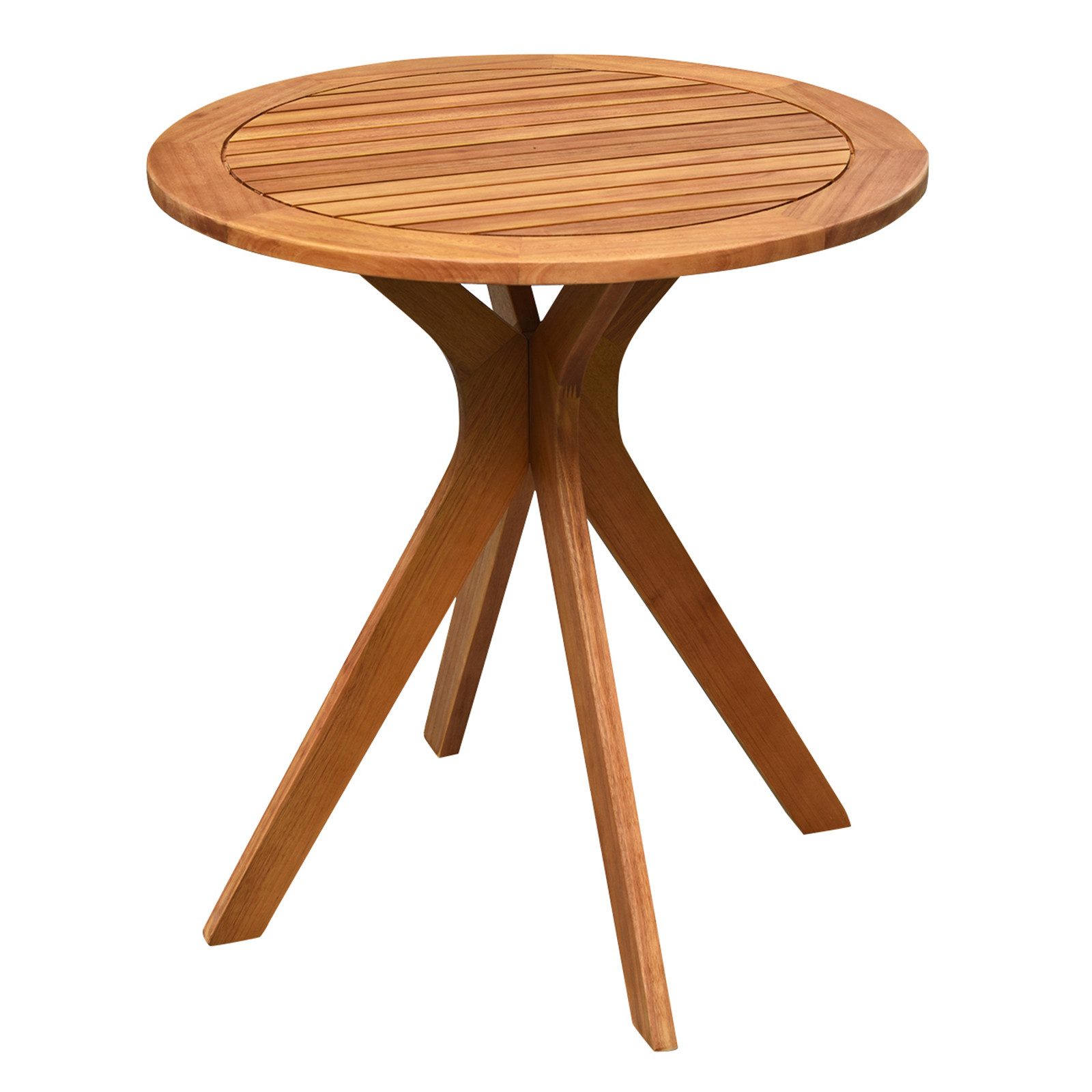 COSTWAY Gartentisch, wetterfest, rund, Balkontisch Holz, 70x70x76cm günstig online kaufen