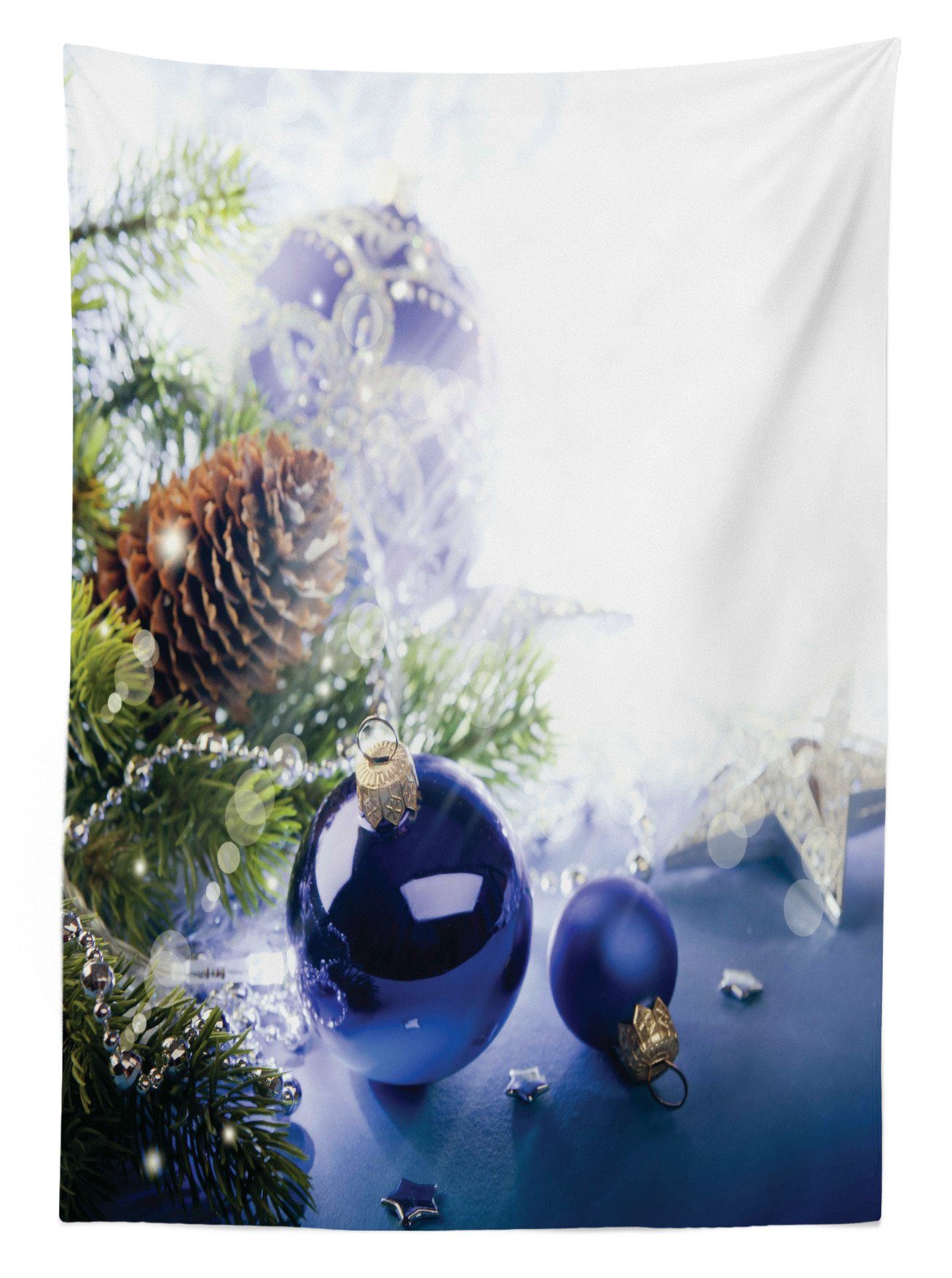 Abakuhaus Farben, Für Weihnachten geeignet Farbfest Waschbar Außen Blau Klare den Bereich getönten Tischdecke Zier