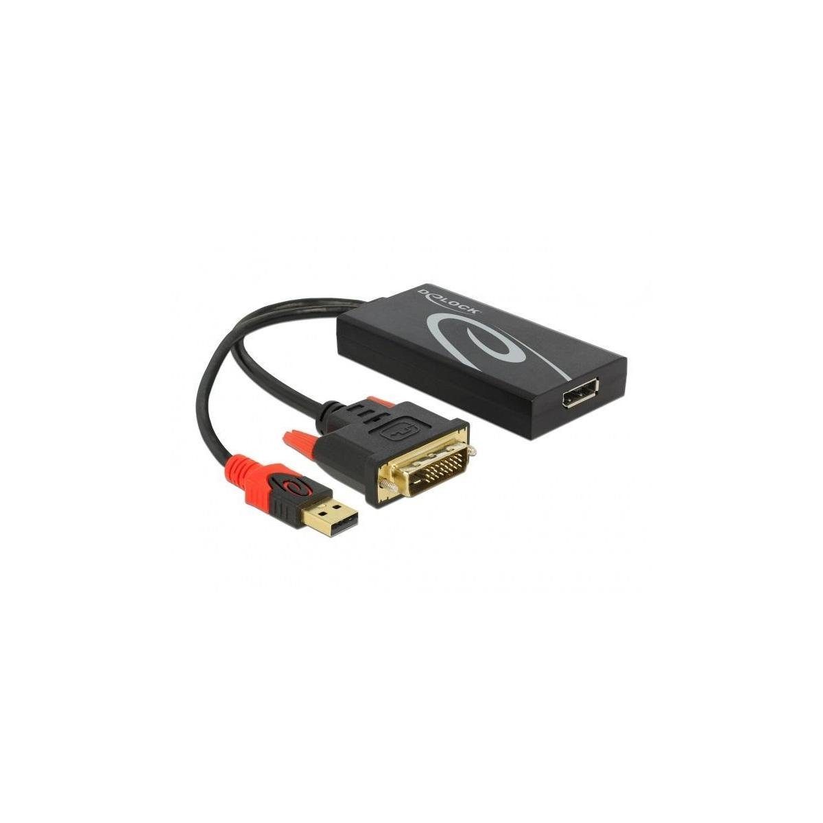 Delock 62596 - Adapter DVI Stecker zu DisplayPort 1.2 Buchse schwarz Computer-Kabel, DVI, DVI