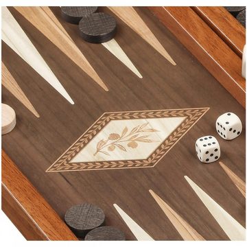 Philos Spiel, Kythira - klein - Backgammon - Walnussoptik