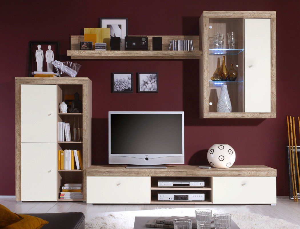 expendio Wohnwand »Lamount«, (Spar-Set, 4-tlg), Eiche Magnolie