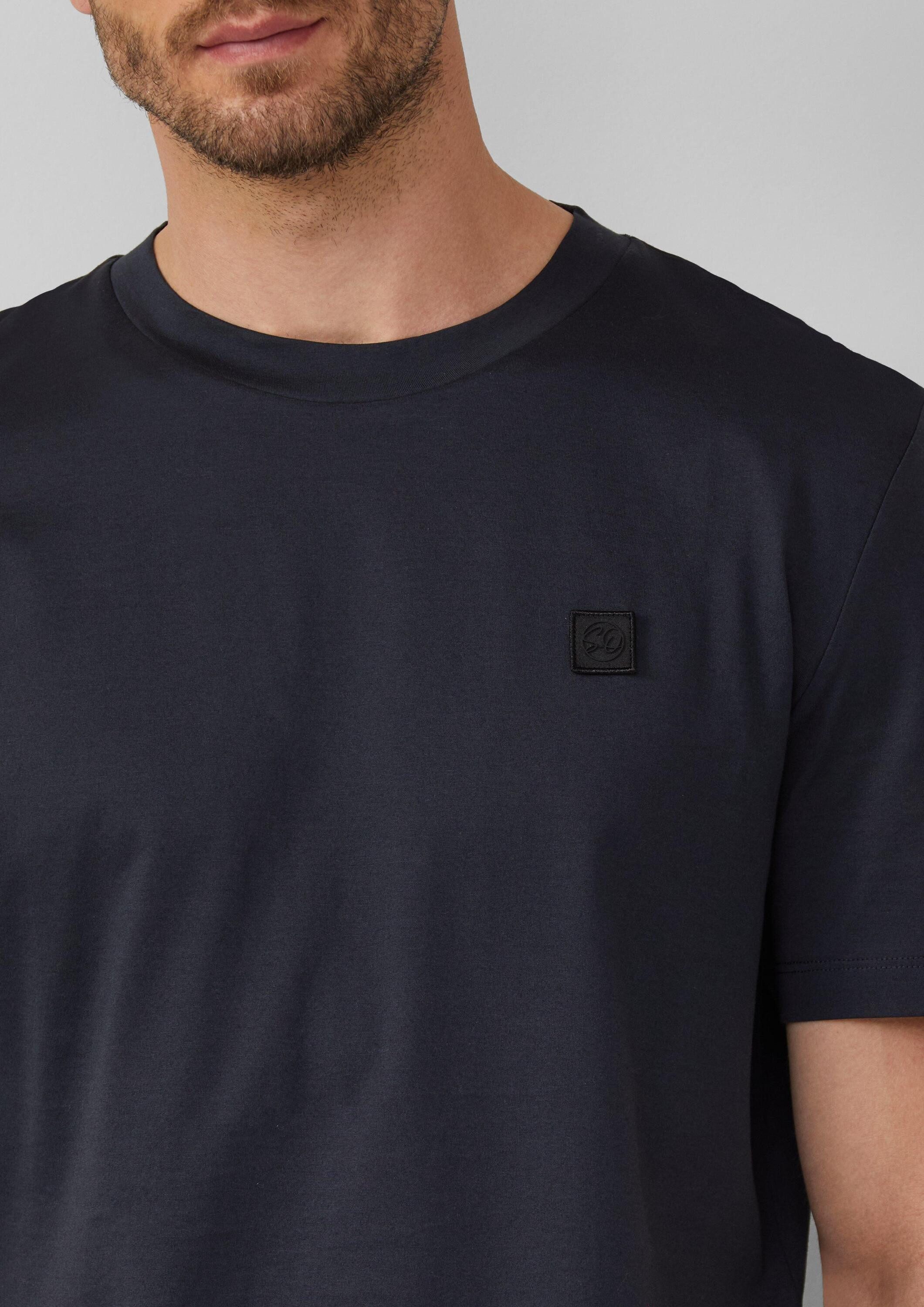 s.Oliver Kurzarmshirt T-Shirt T-Shirt aus merzerisierter Baumwolle mit Logo-Detail