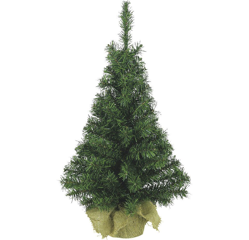 Kaemingk Künstlicher Weihnachtsbaum Mini Weihnachtsbaum im Jutesack 75 cm