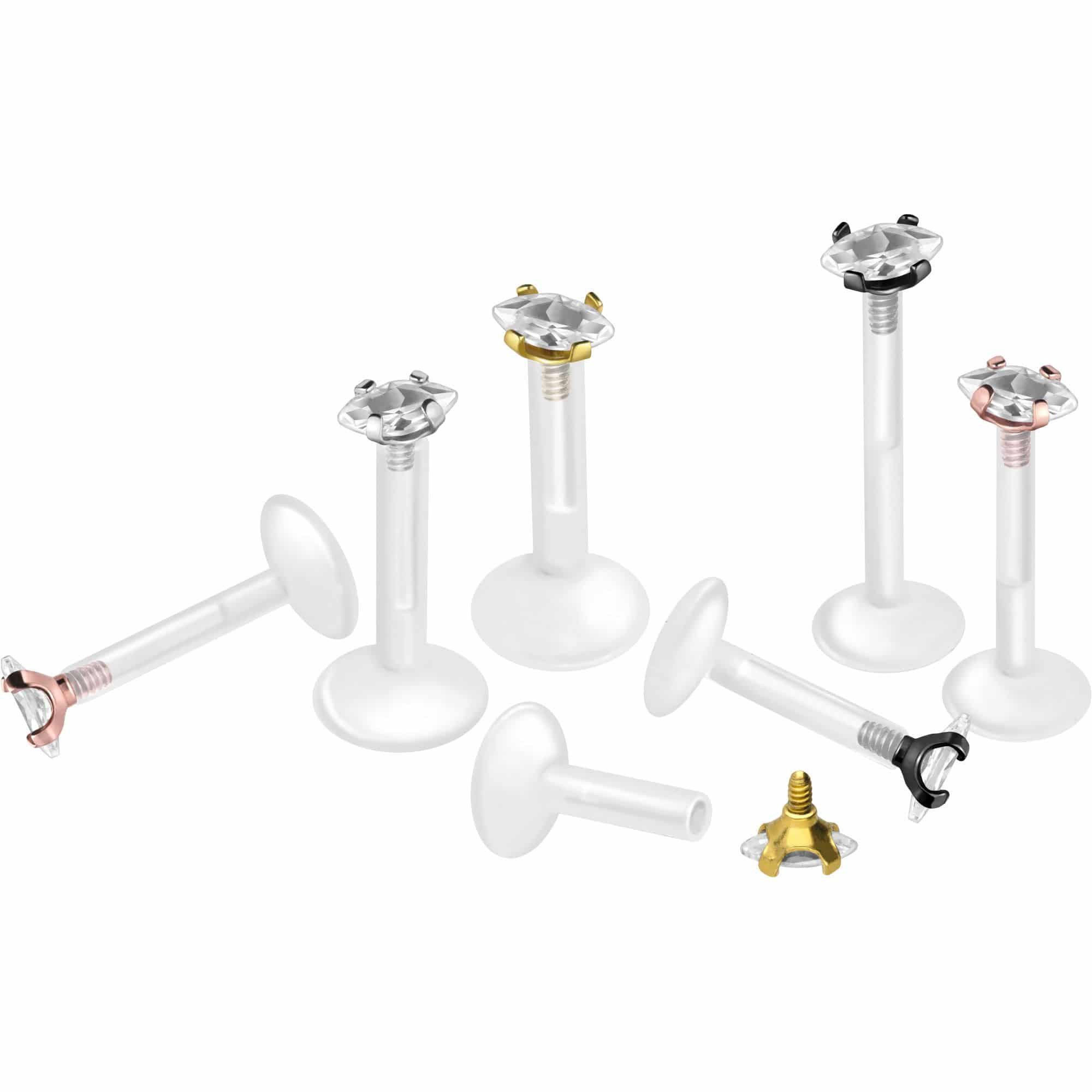 PIERCINGLINE Piercing-Set PTFE Labret mit Innengewinde + Titan-Aufsatz EING günstig online kaufen