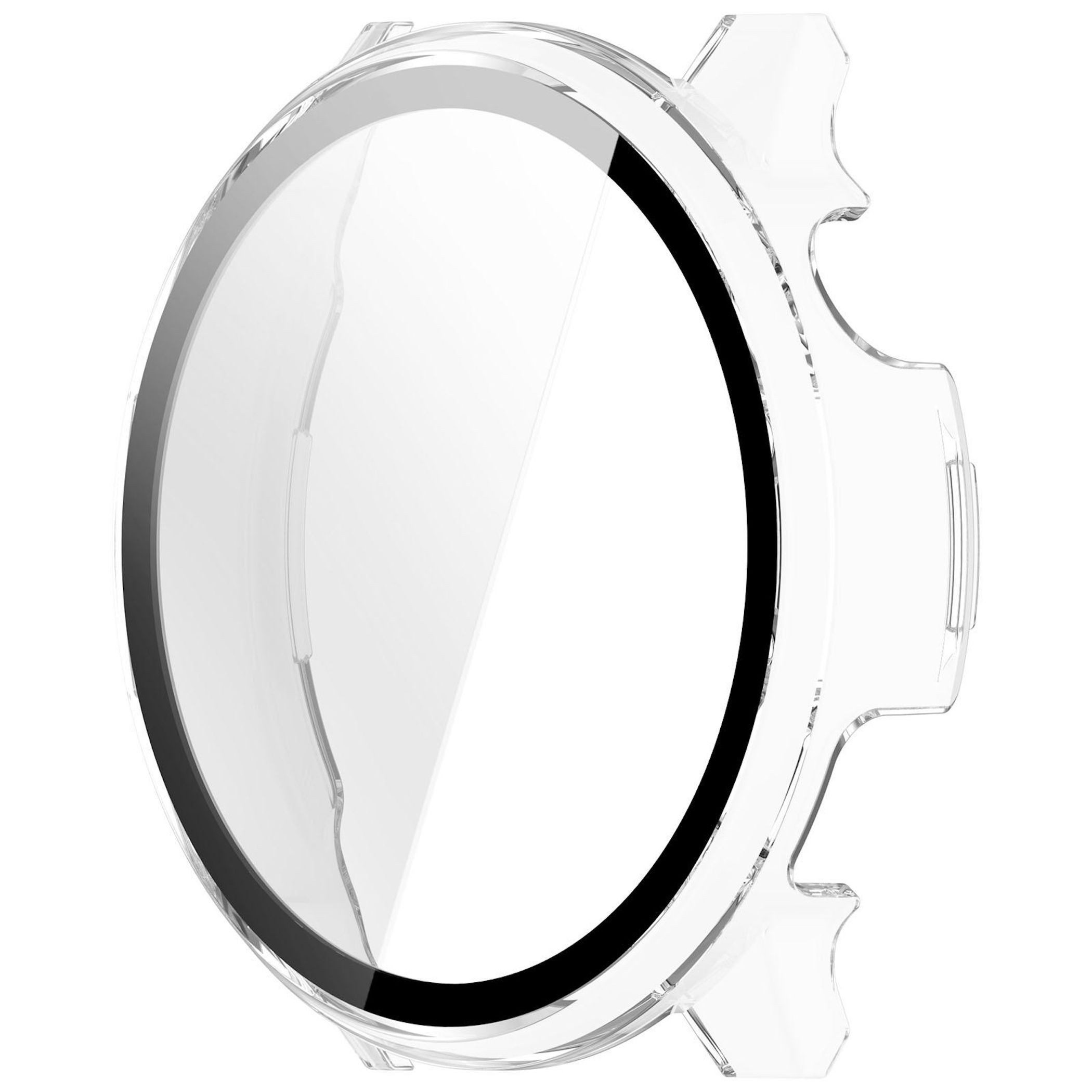 Wigento Smartwatch-Hülle + Schutzglas für Garmin Venu 4 41mm Full Cover Case Transparent, Schutzhülle aus PC + Hart Glas für Rundumschutz