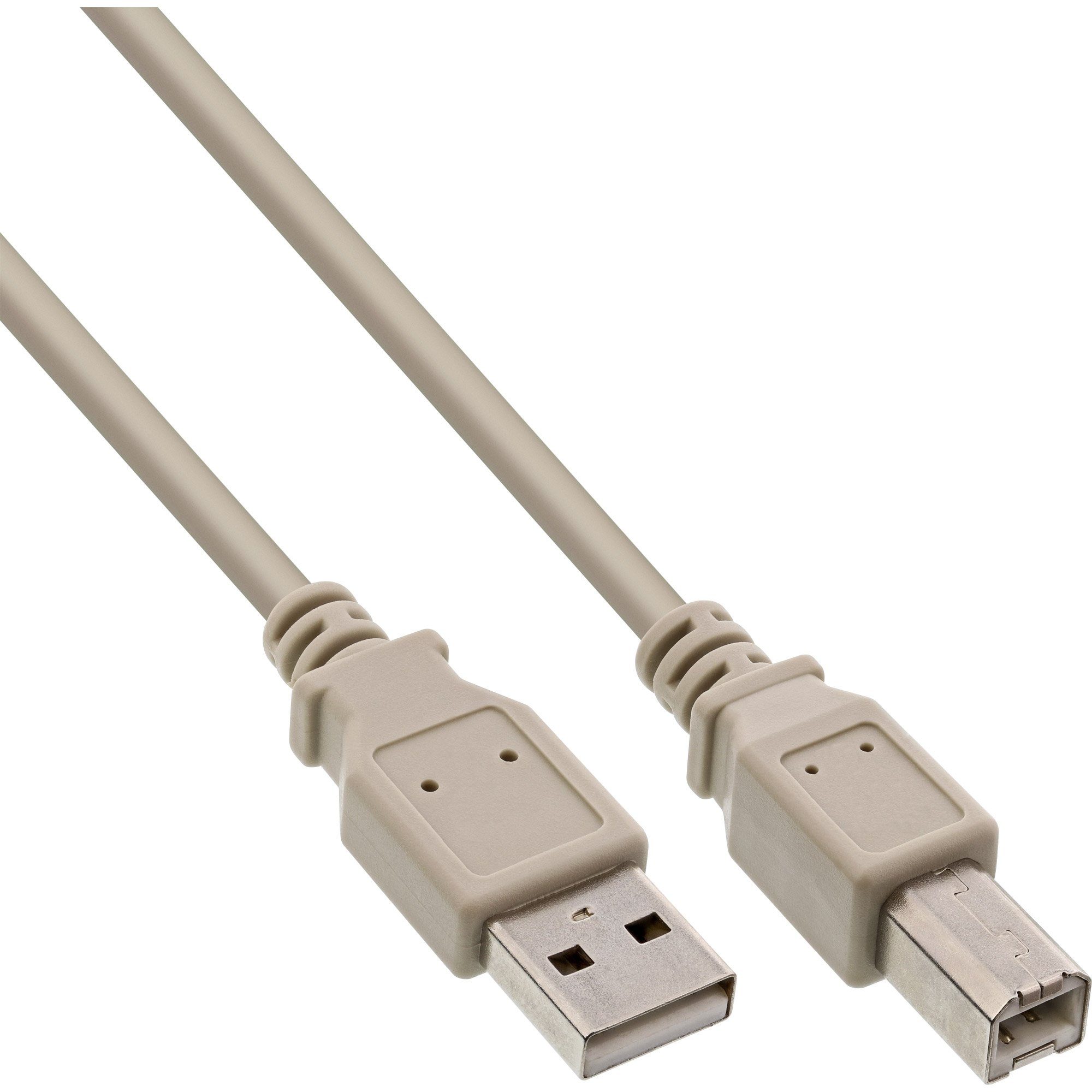 InLine® USB 2.0 Kabel, A an B, beige, 2,0m USB-Kabel
