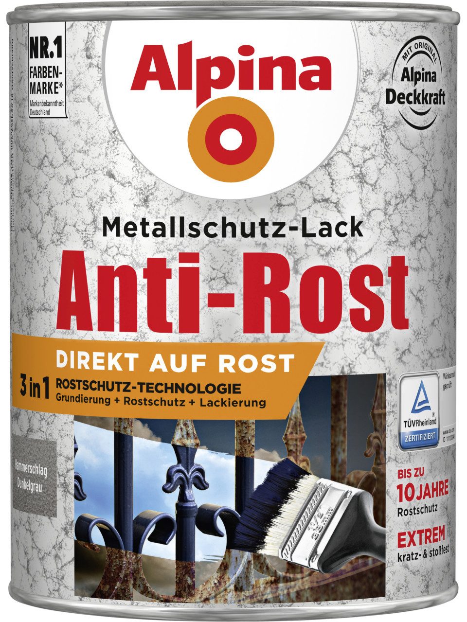 Alpina Metallschutzlack Alpina Metallschutz-Lack Hammerschlag 2,5 L