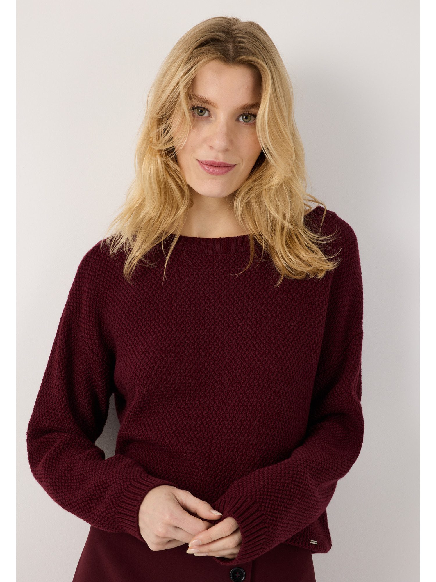 MORE&MORE Strickpullover lässiger Strukturstrick-Pullover