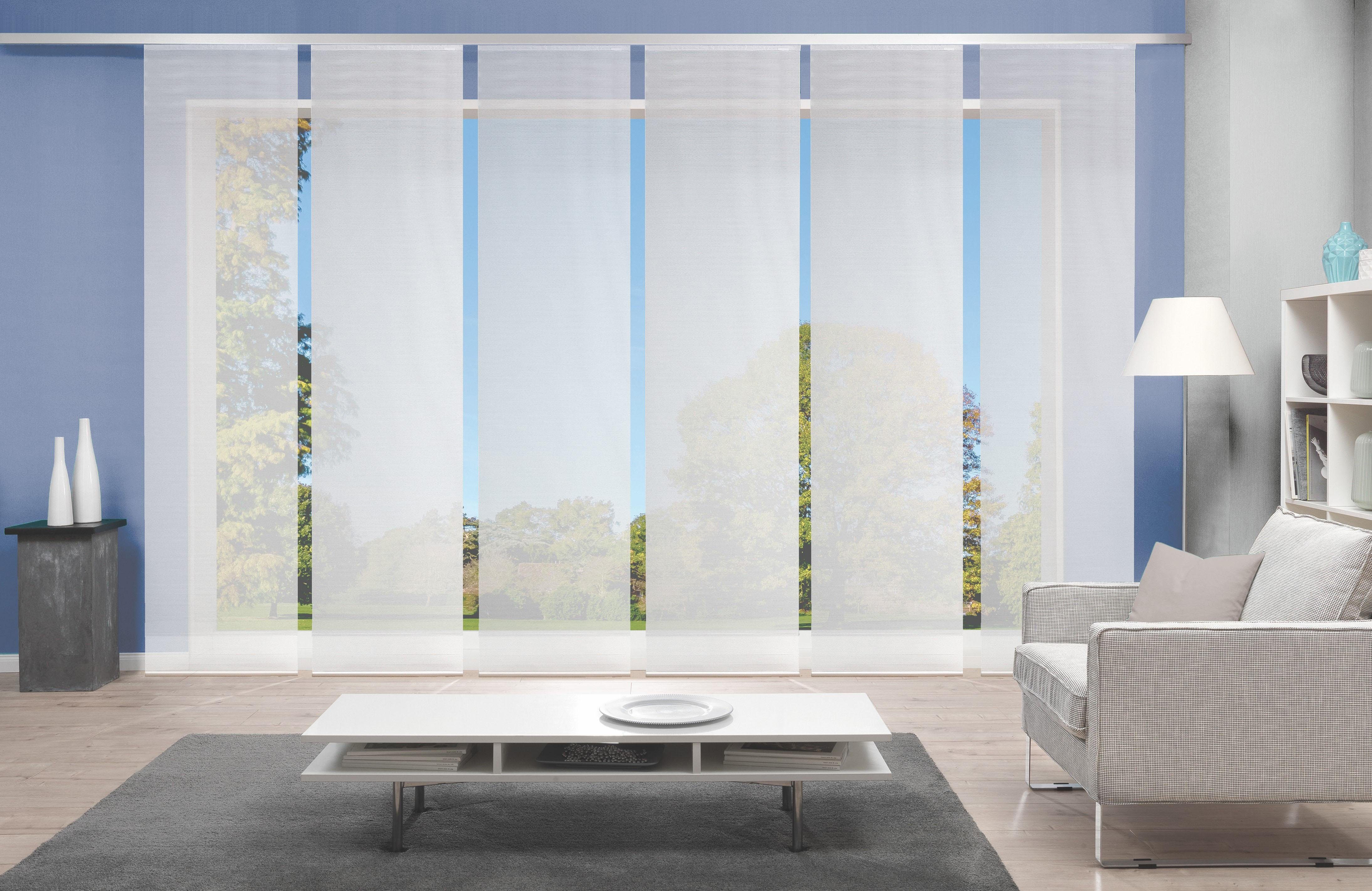 Vision S Schiebegardine 6ER SET ROM (6 St), Paneelwagen, halbtransparent, HxB: 260x60, Schiebevorhang 6er Set Uni