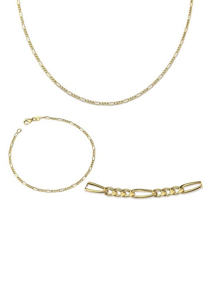 Firetti Ketten und Armband Set Multipack Schmuck Geschenk Gold 333  Halskette Armkette Figarokette (Set, 2-tlg), Anlass Geburtstag Weihnachten | Schmuck-Sets