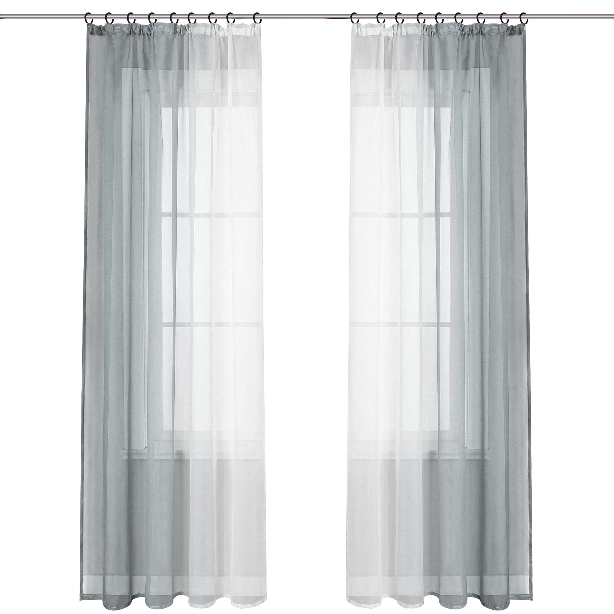 Joyswahl Gardine Minimalismus (2 St), Kräuselband, transparent, Farbverlauf günstig online kaufen