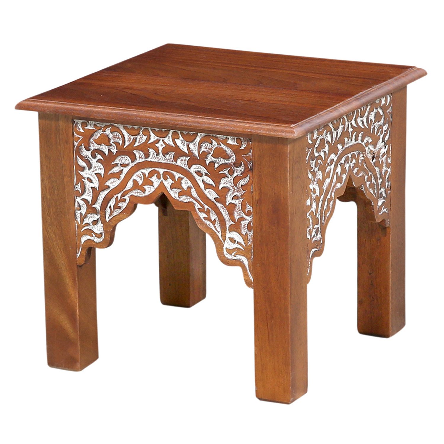 Marrakesch Orient & Mediterran Interior Couchtisch Acelya – Orientalischer Couchtisch aus Mangoholz mit Schnitzereien (1-St)