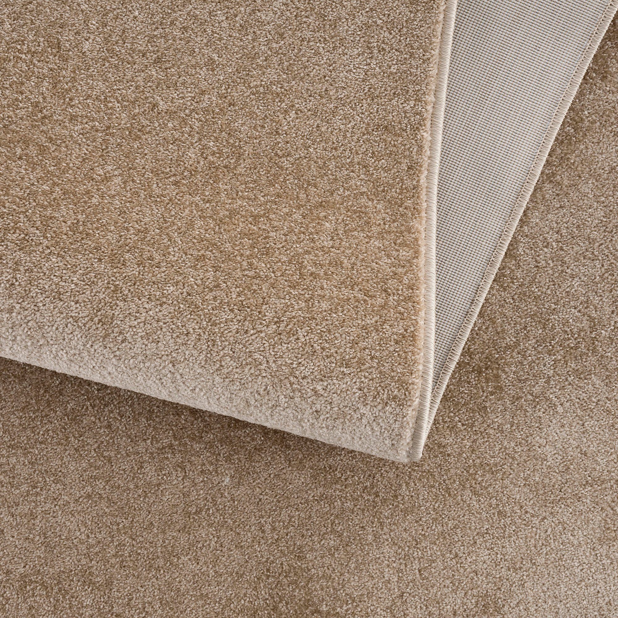 Teppich Uni, Sanat, rechteckig, Höhe: Kurzflorteppich, beige Farbauswahl 13 mm, große robuster