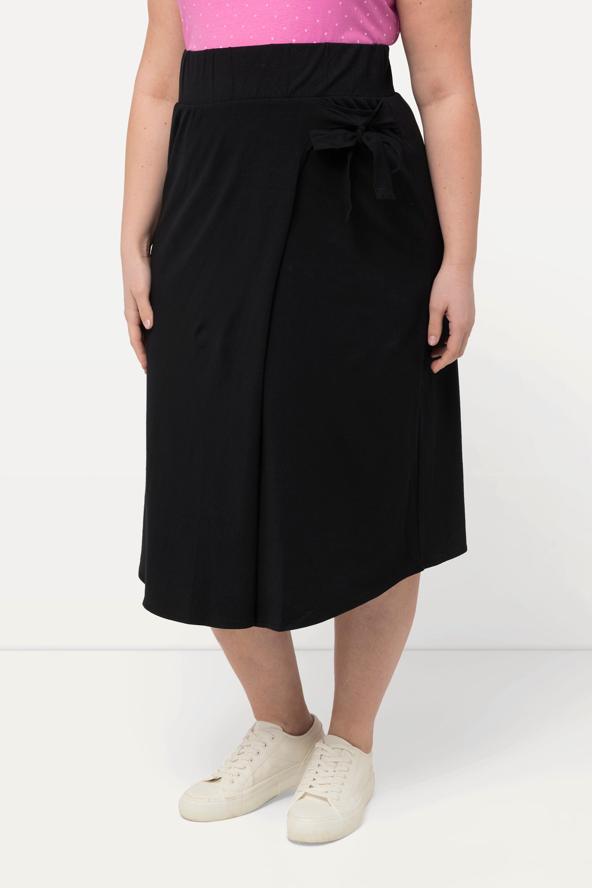 Ulla Popken Lederrock Bellieva Jerseyrock A-Linie Wickeloptik GOTS Schwangerschaft