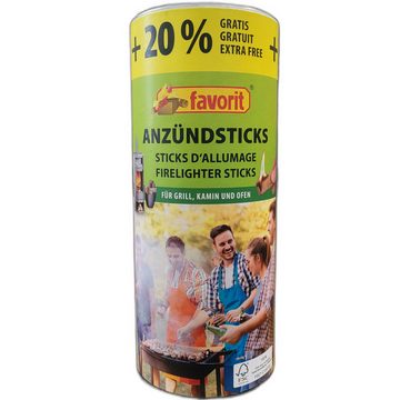 favorit Grillanzünder 2 x Favorit Anzündsticks für Grill Kamin Ofen Anzünder 100 Stück