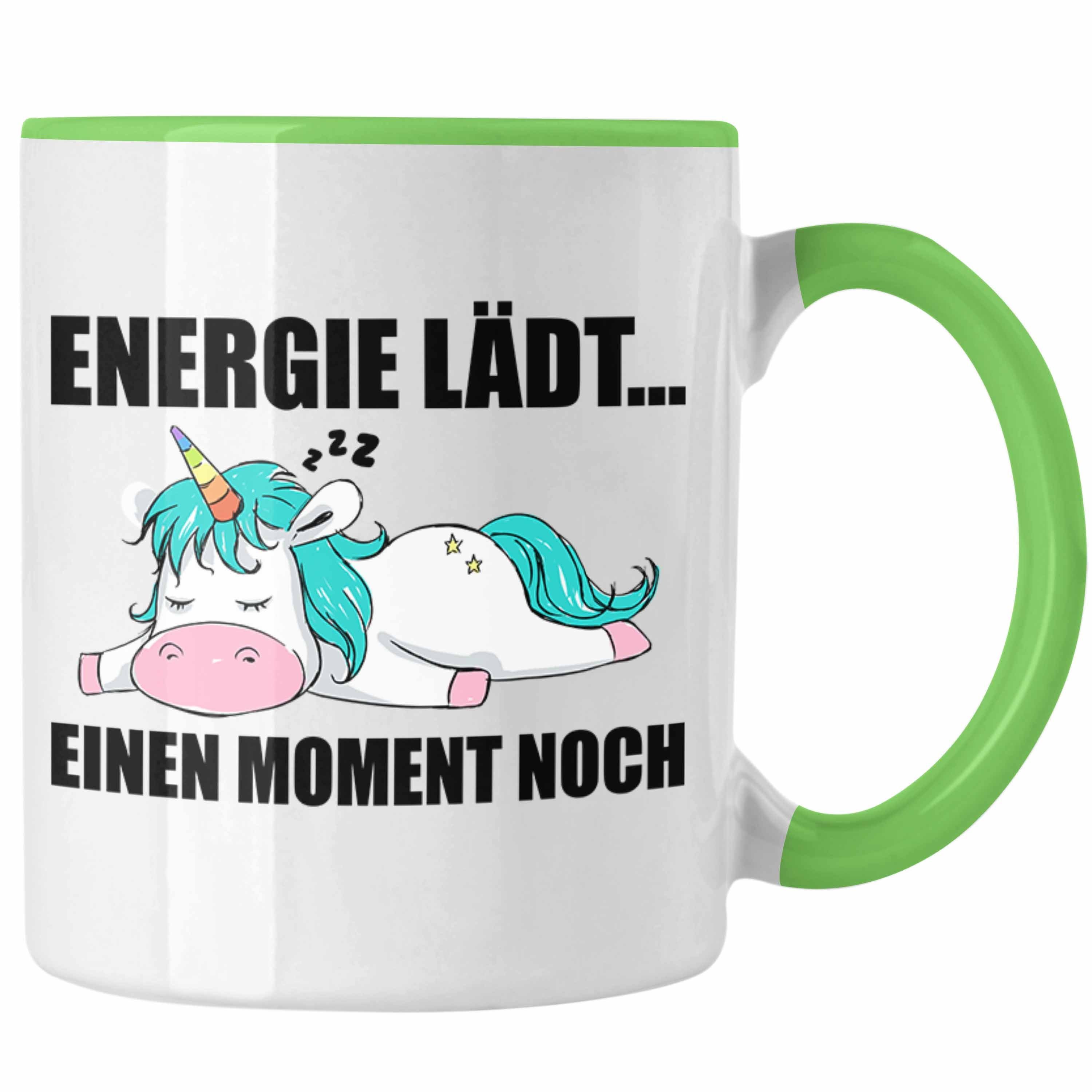 Trendation Tasse Trendation - Einhorn Tasse mit Spruch Geschenk Arbeitskollege Kollege Kaffeetasse Frauen Grün